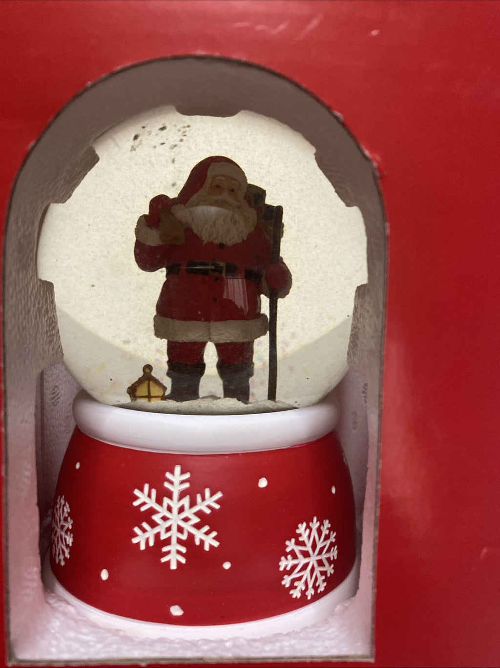 Macy's Holiday Lane Musical Water Globe Santa “ We Wish U Merry Christmas “ New