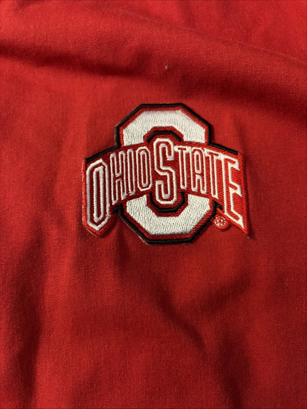 OHIO STATE Large lab jacket Buckeyes tunic w/ snaps Landau scrubs OSU pockets