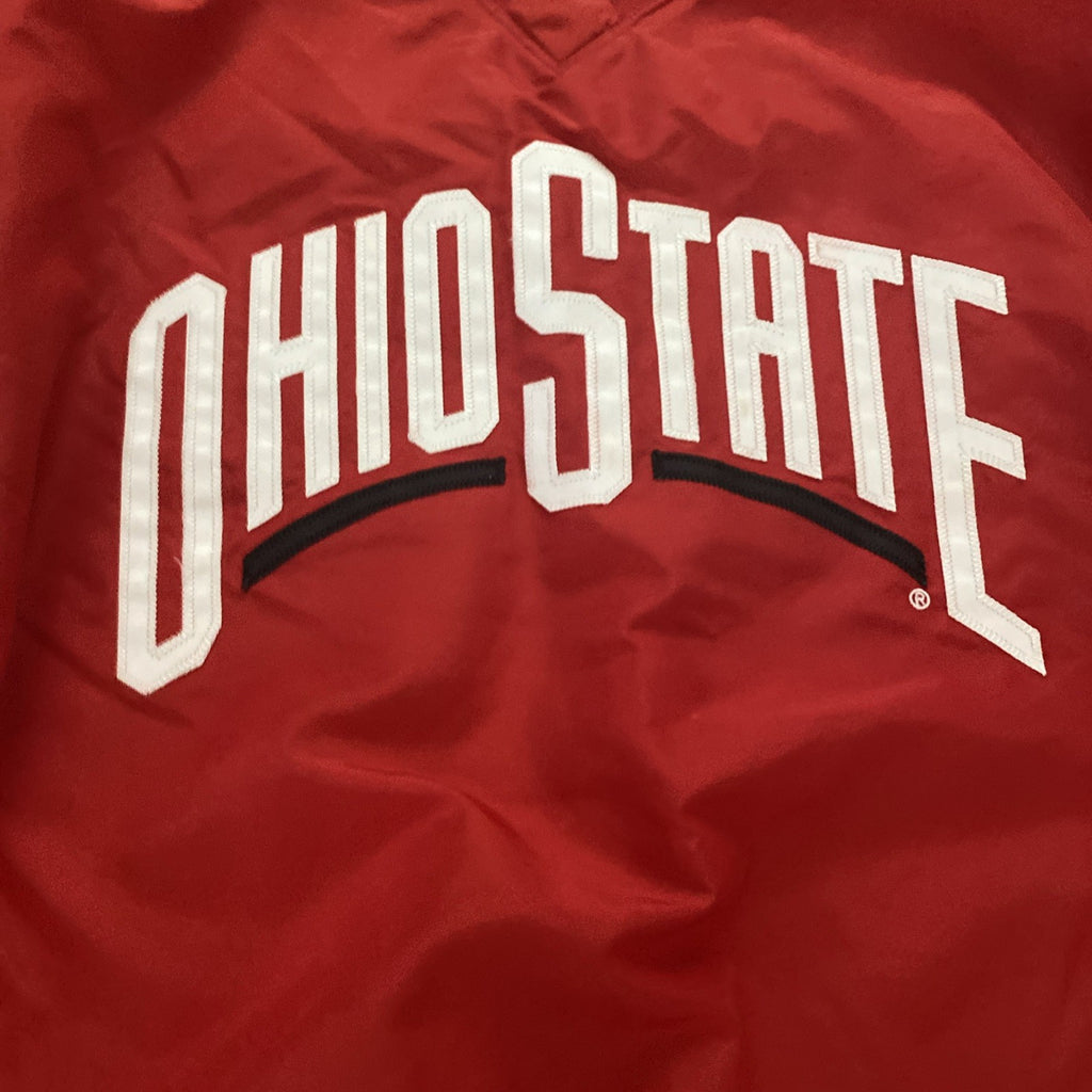 Ohio State Varsity Men XL Red Polyester Pullover Sweatshirt V Neck Windbreaker