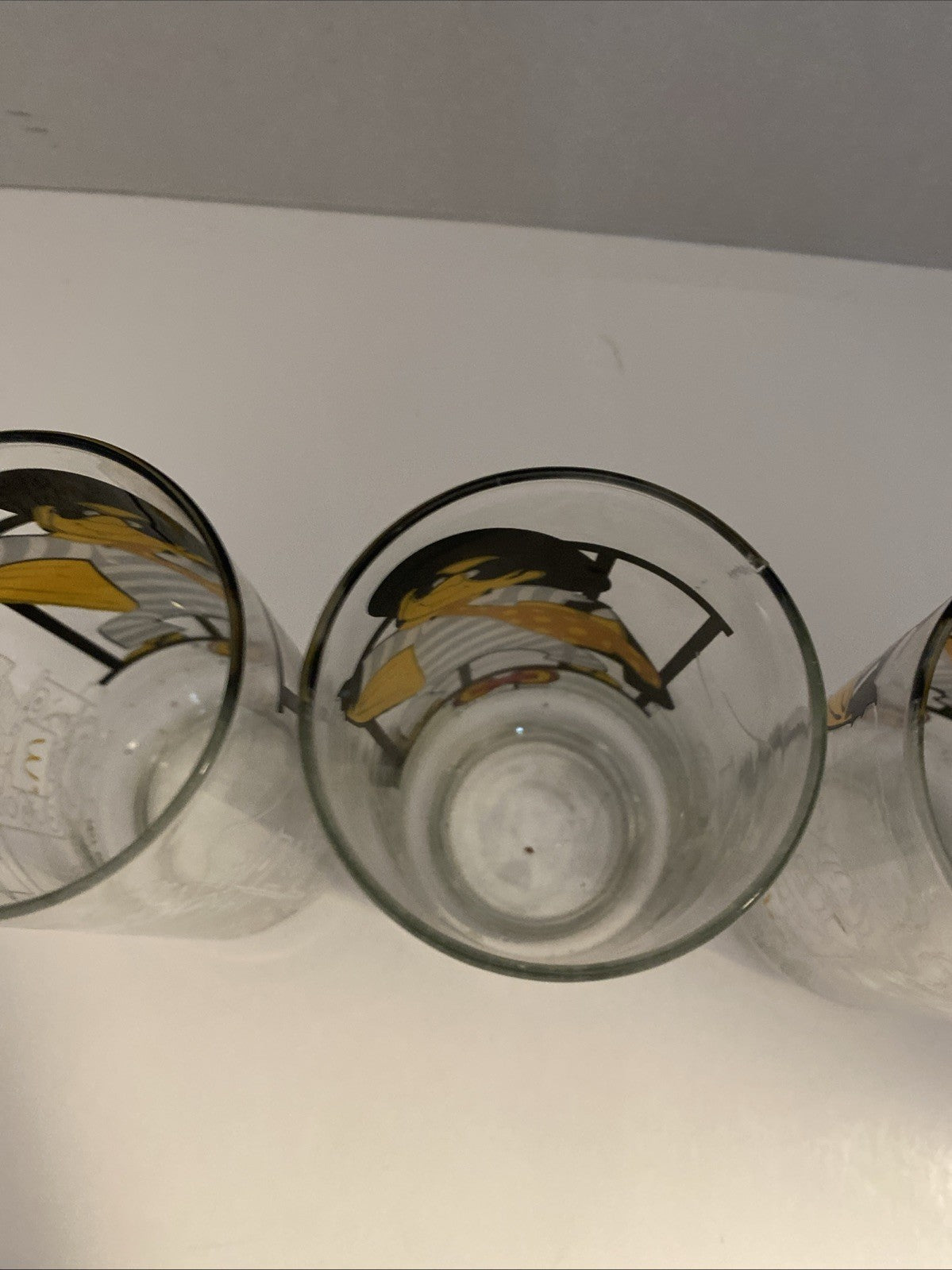 1977 McDonald's HAMBURGLAR McDonaldland Action Series Glass - Vintage Set Of 4