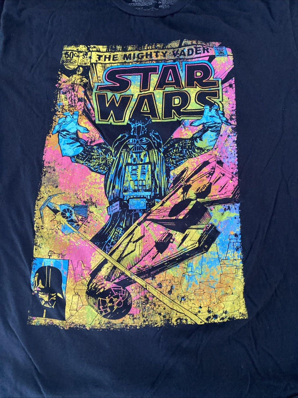 Star Wars Shirt Mens Large Mighty Vader Comic Graphic Tee T-Shirt Movie Sci-Fi
