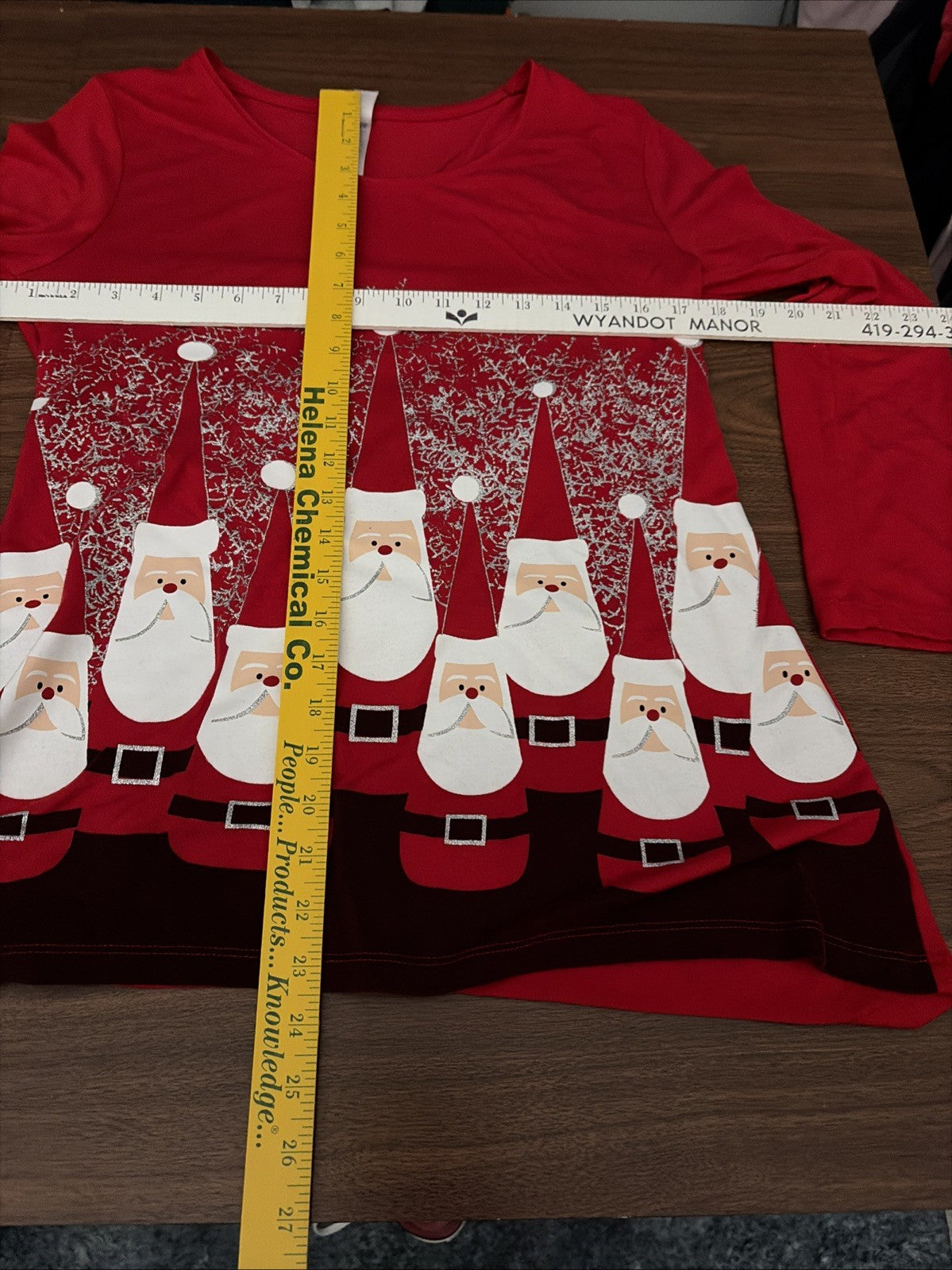Mac & Belle Christmas Blouse Top T-Shirt Santa Sparkle Y2K Granny Red Size Small