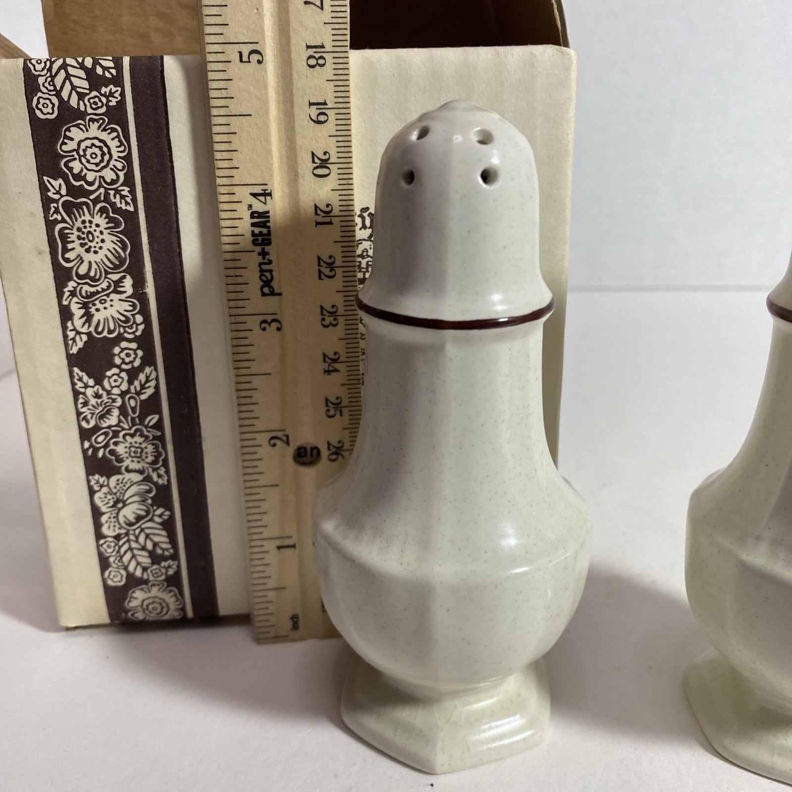 KENSINGTON STAFFORDSHIRE ENGLAND IRONSTONE CANTERBURY SALT and PEPPER SHAKERS
