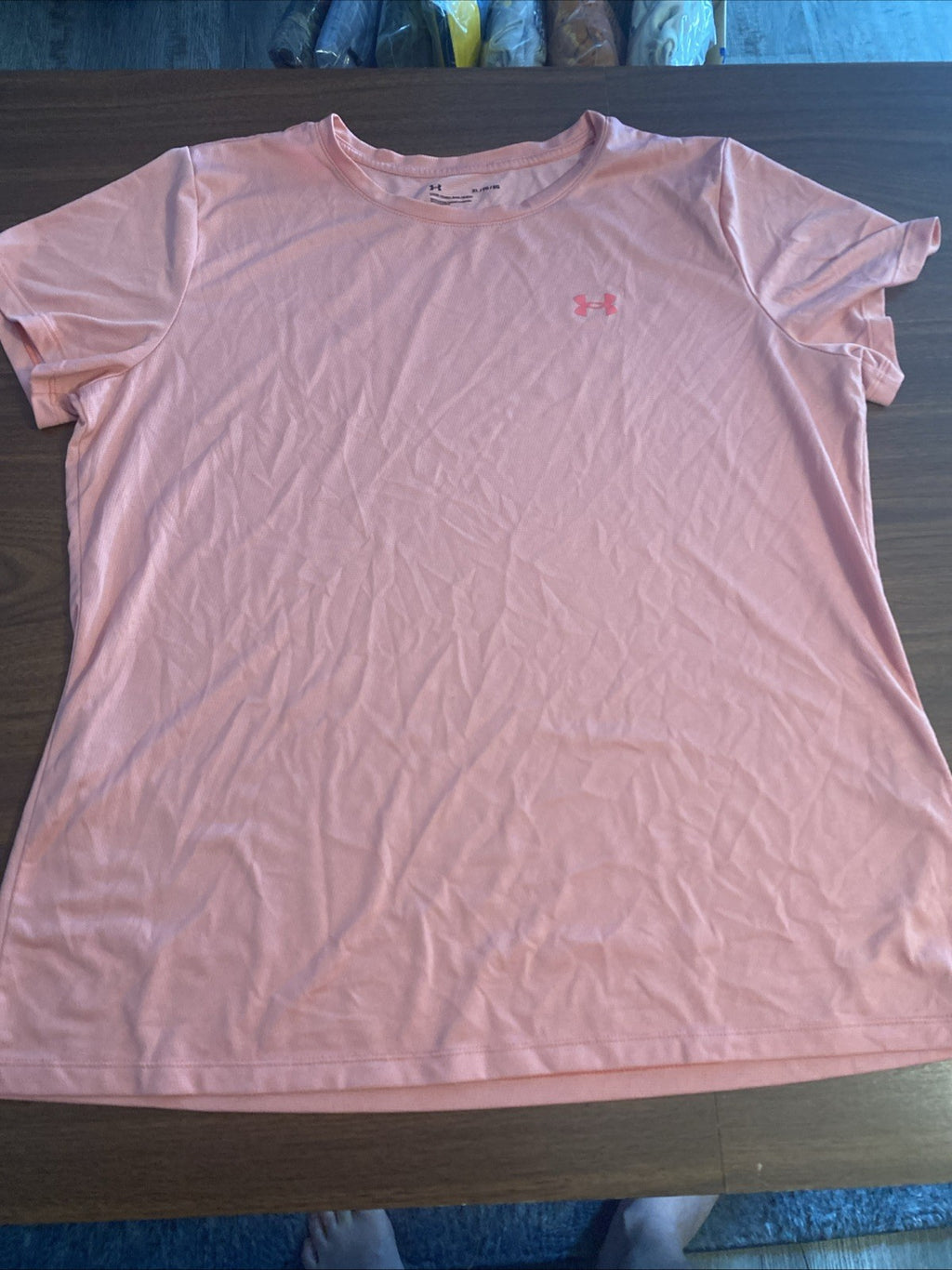 Under Armour Shirt Womens Large Orange Athletic Casual Training Outdoors Ladies