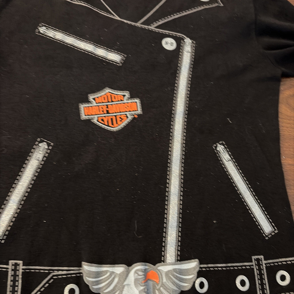 Women’s Harley-Davidson Extra Large Long Sleeve T-Shirt Leather Jacket Look