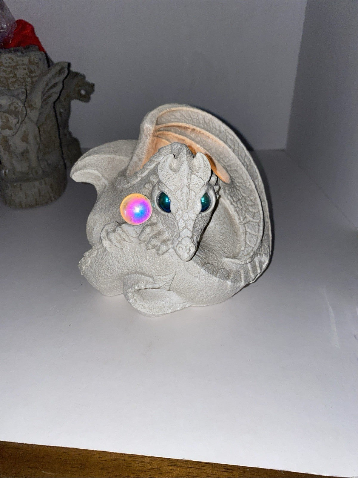 Windstone Editions Pena Dragon Candle Lamp 1999 White D&D Magic Castle
