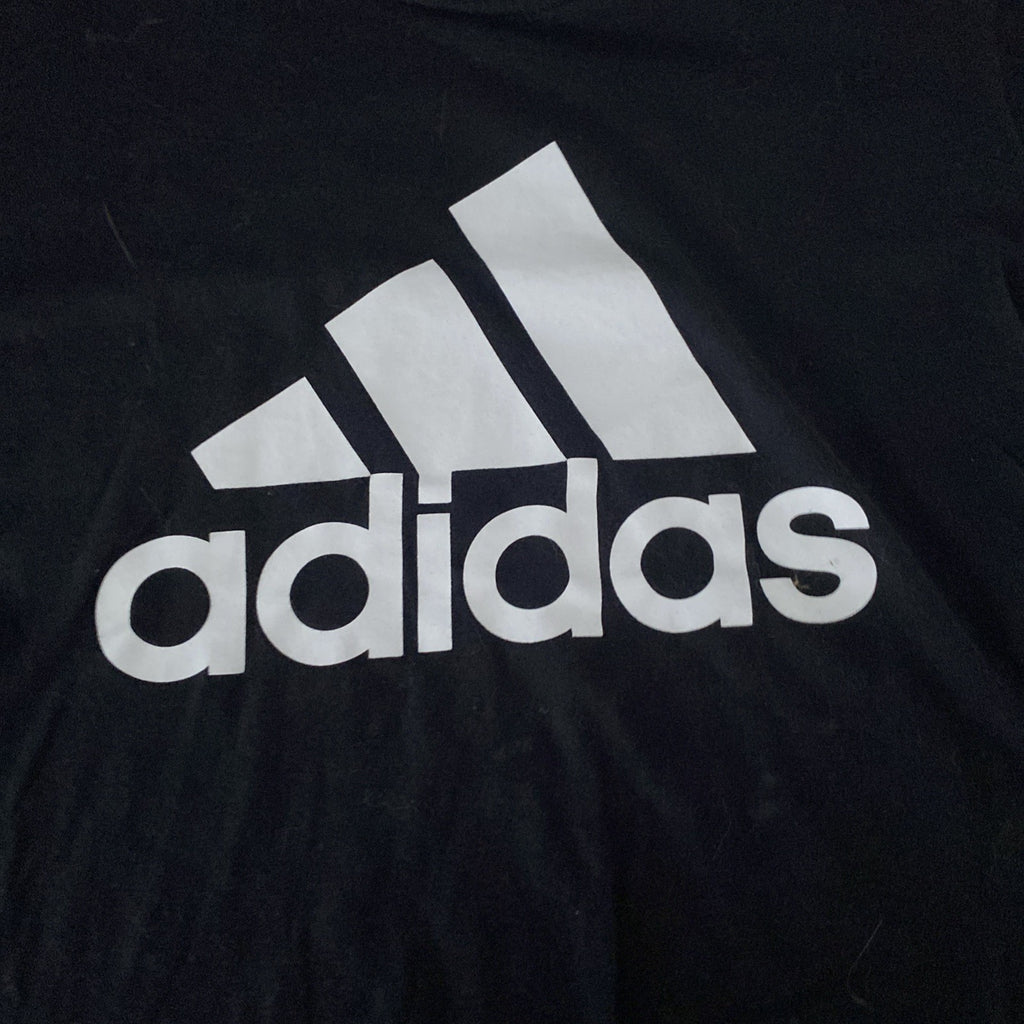 Adidas Shirt Men Large Black Graphic Short Sleeve  Free Shipping