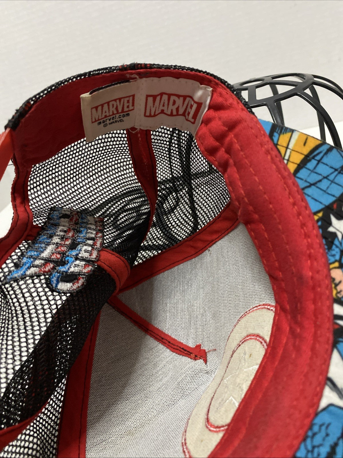 Captain America Marvel Patch Hat All Over Comic Book Mesh Snap Back Trucker Cap