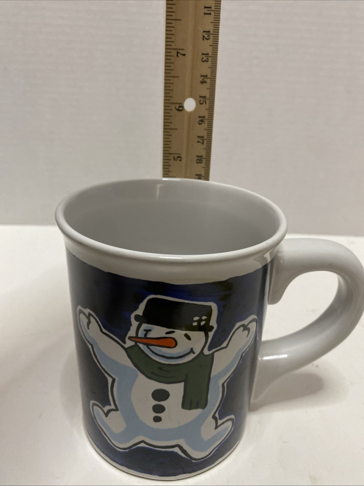 Snowman Coffee Mug - Stoneware - Houston Harvest Co. - Blue - Christmas
