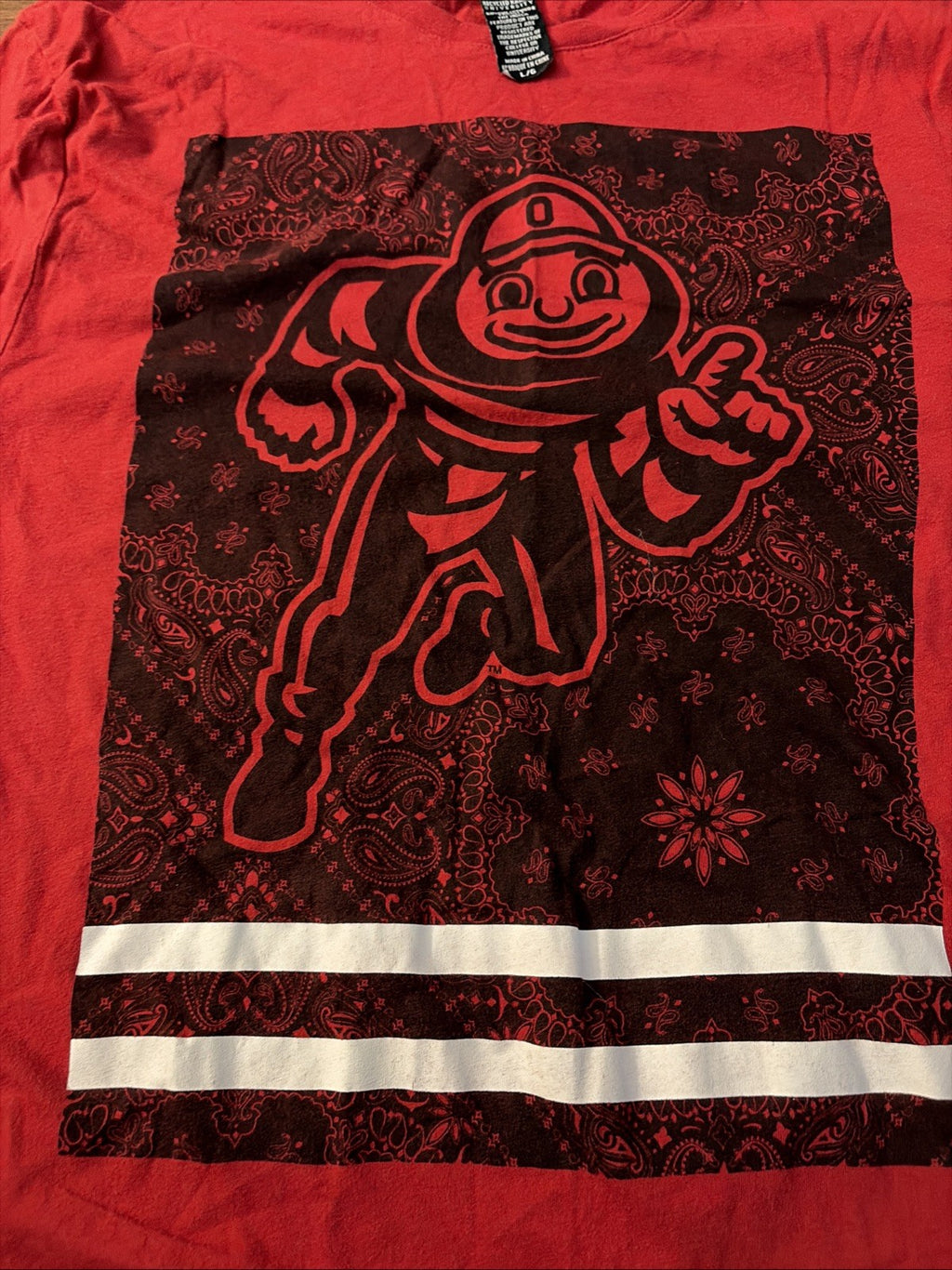 Recycled Karma Men’s Large Ohio State University Buckeyes Long Sleeve T Brutus ￼