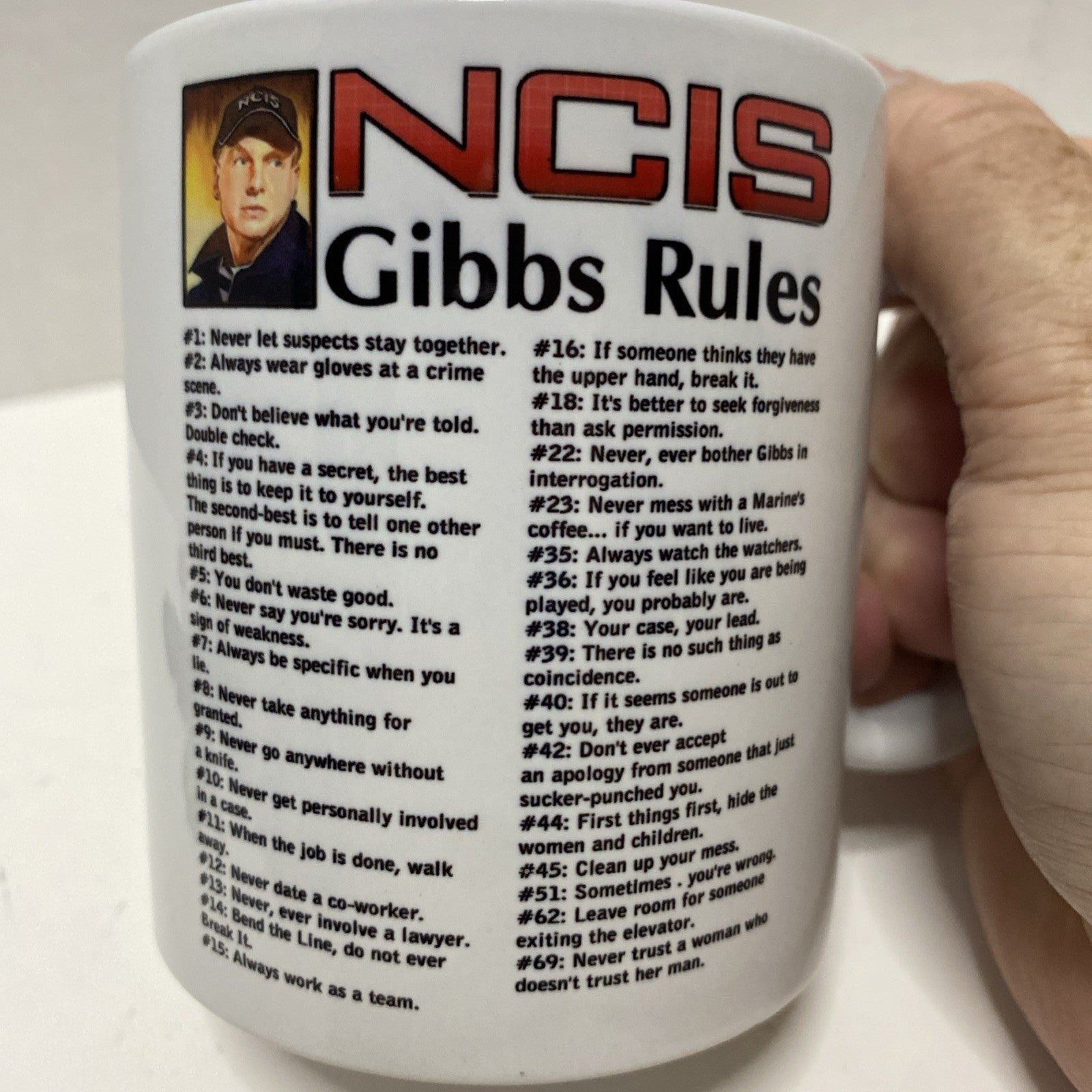 NCIS movie Gibbs Rules funny cute Leroy Jethro Gibbs Mugs Coffee Mug or Tea
