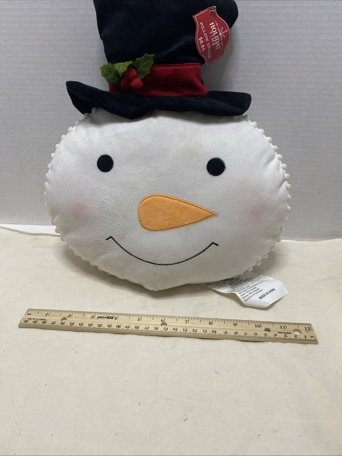 Holiday Time 14" Snowman Christmas Decorative Pillow