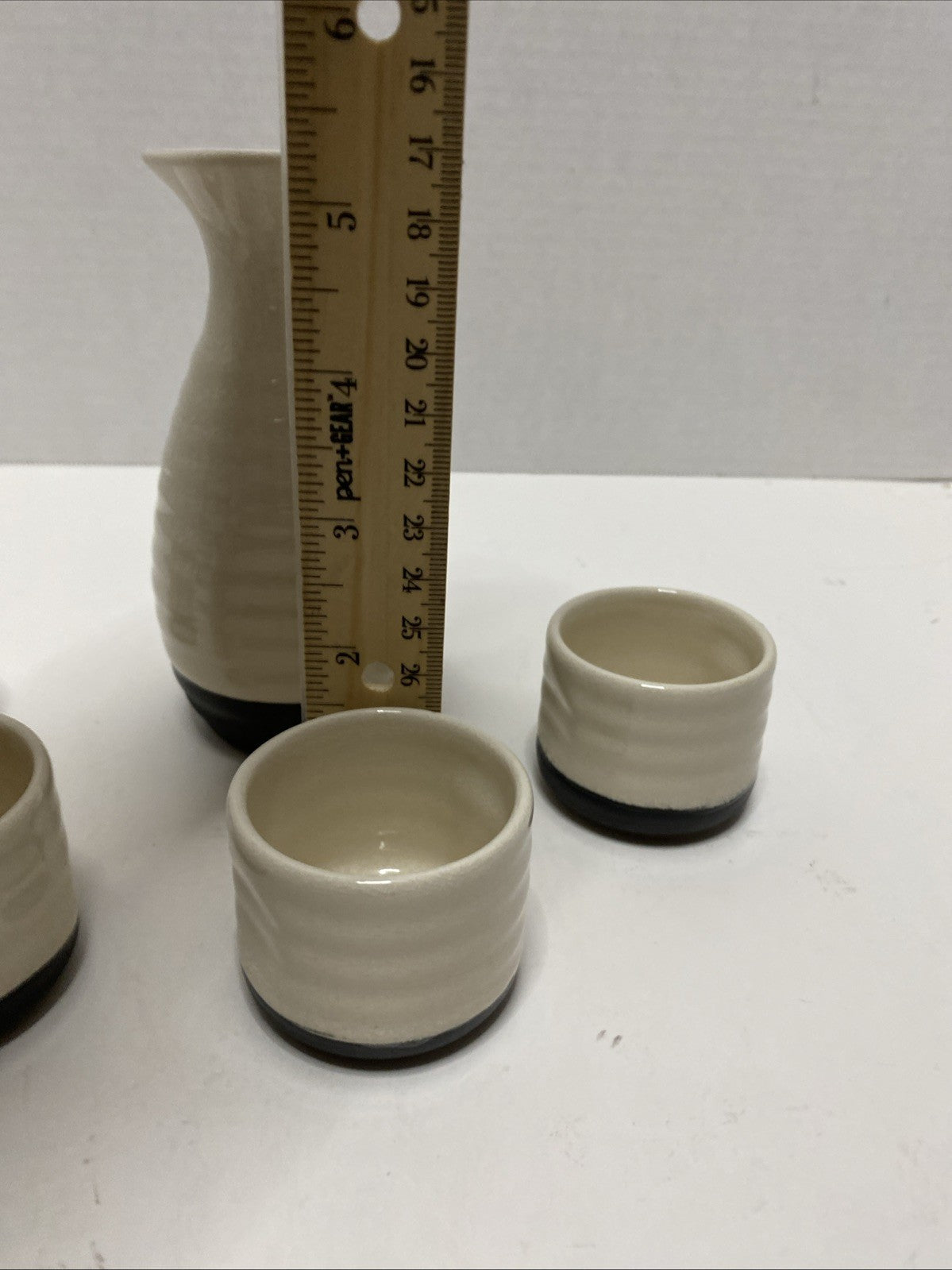 True Fervor 5 Piece Ceramic Hot and Cold Sake Carafe and Cup Set, One 8 oz Sake