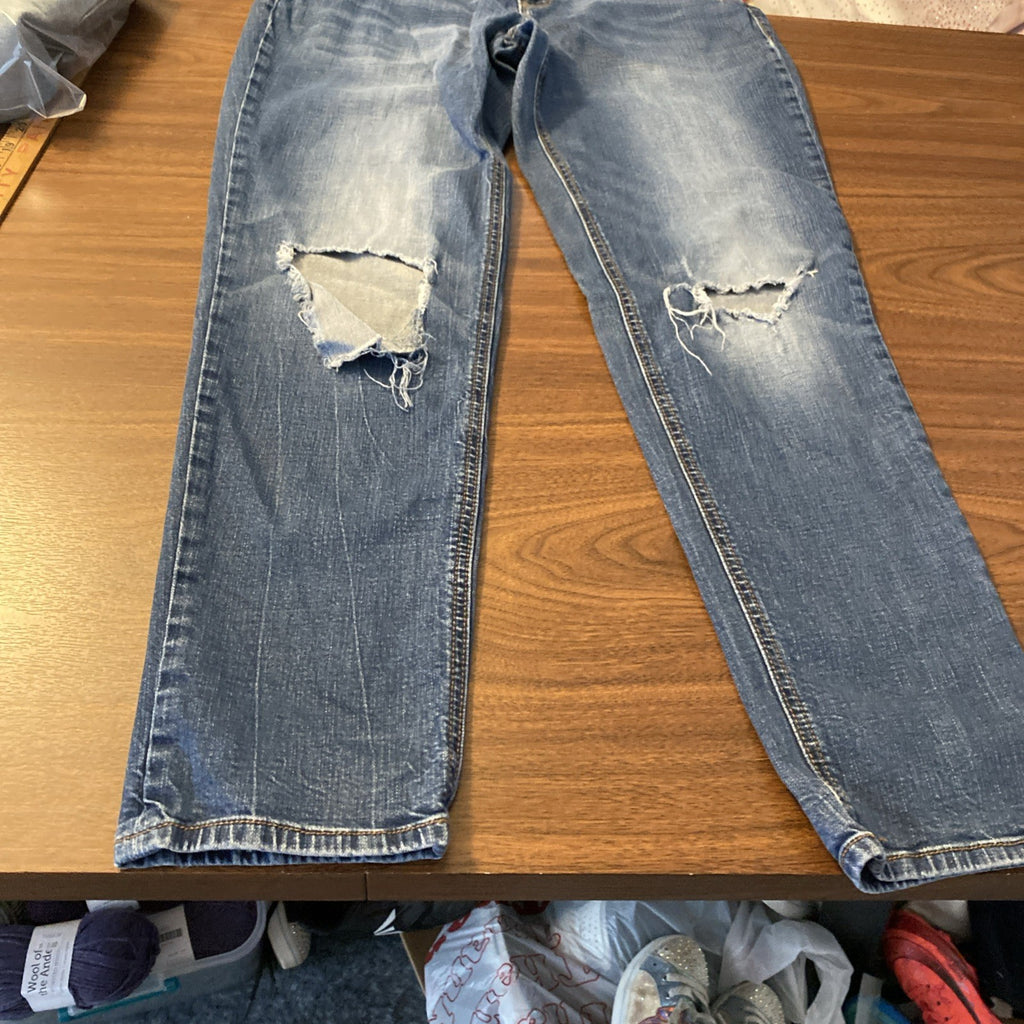 Old Navy Boyfriend Skinny Blue Jeans Women’s Sz 4 Distressed 