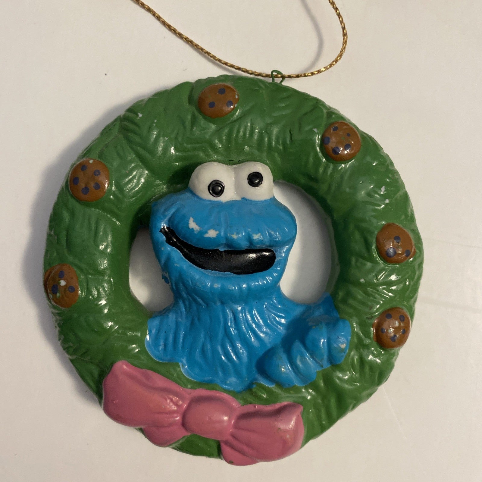 Vintage 1988 Sesame Street Lot Of  6 Holiday Wreath Ornaments