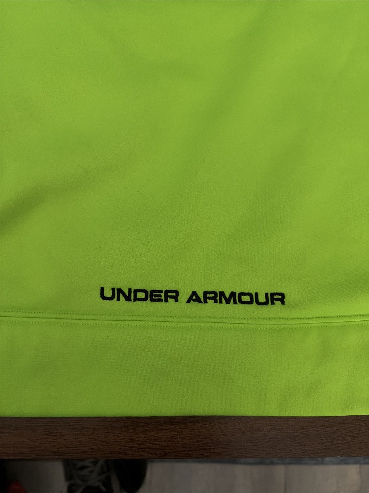 Men’s Under Armour Hoodie Hooded Pullover Green Logo Size Large Loose
