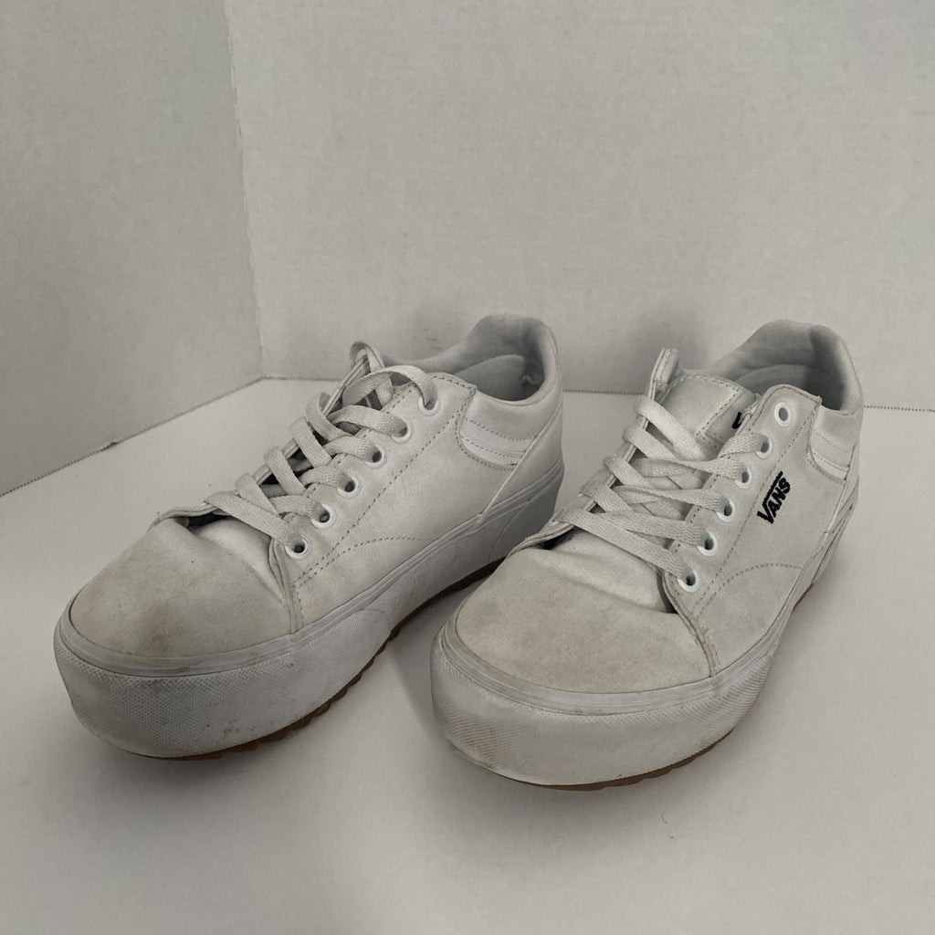 Vans white sneakers size 8
