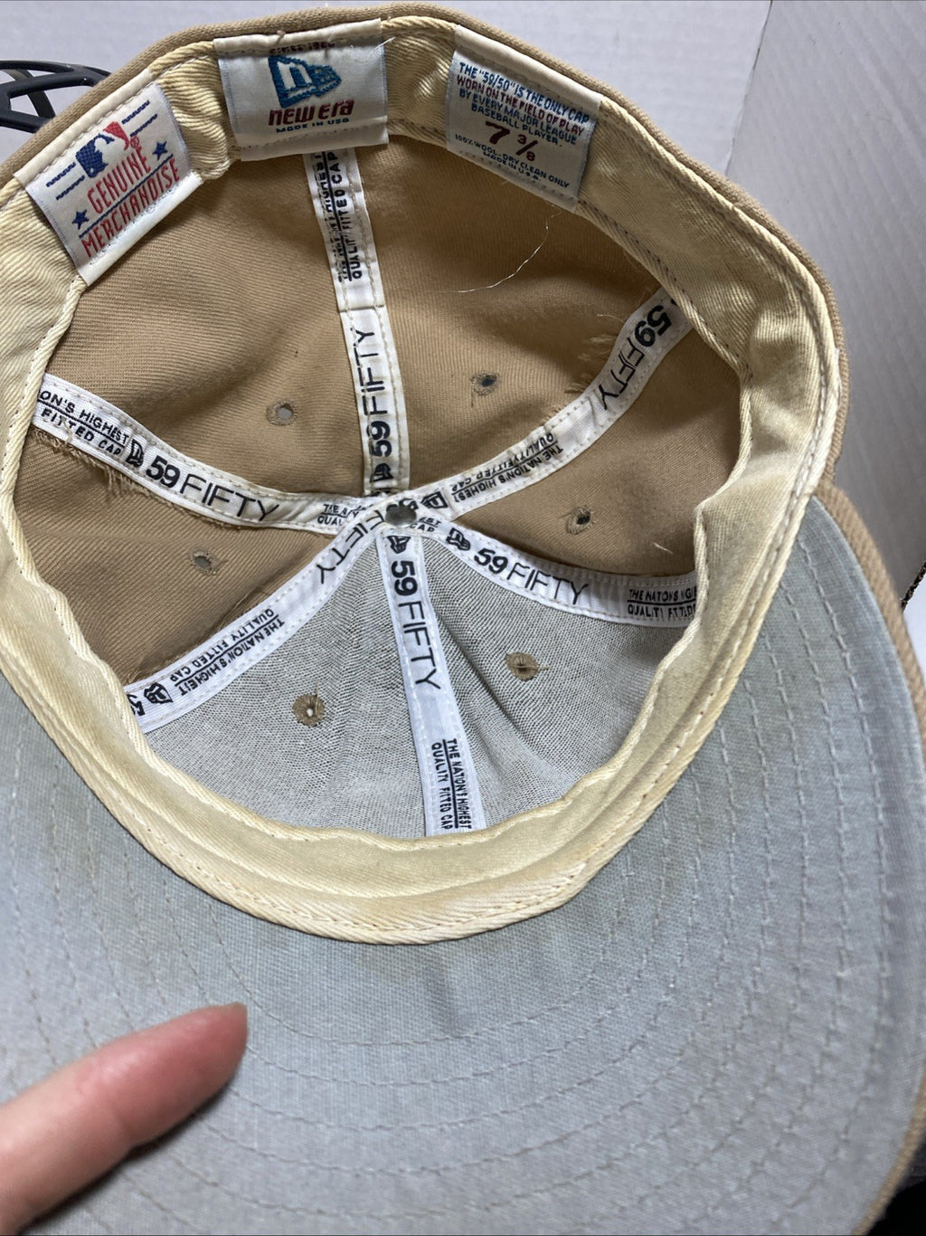 New Era 59fifty Fitted 7-3/8 New York Yankees Beige Ball Cap