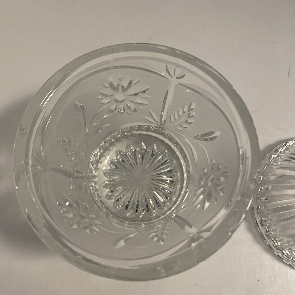 Margret By Lausitzer Clear/Frosted Lead Crystal Lidded Sugar Bowl-Flower/Star