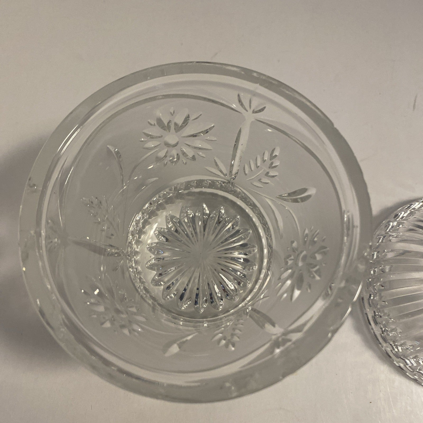 Margret By Lausitzer Clear/Frosted Lead Crystal Lidded Sugar Bowl-Flower/Star