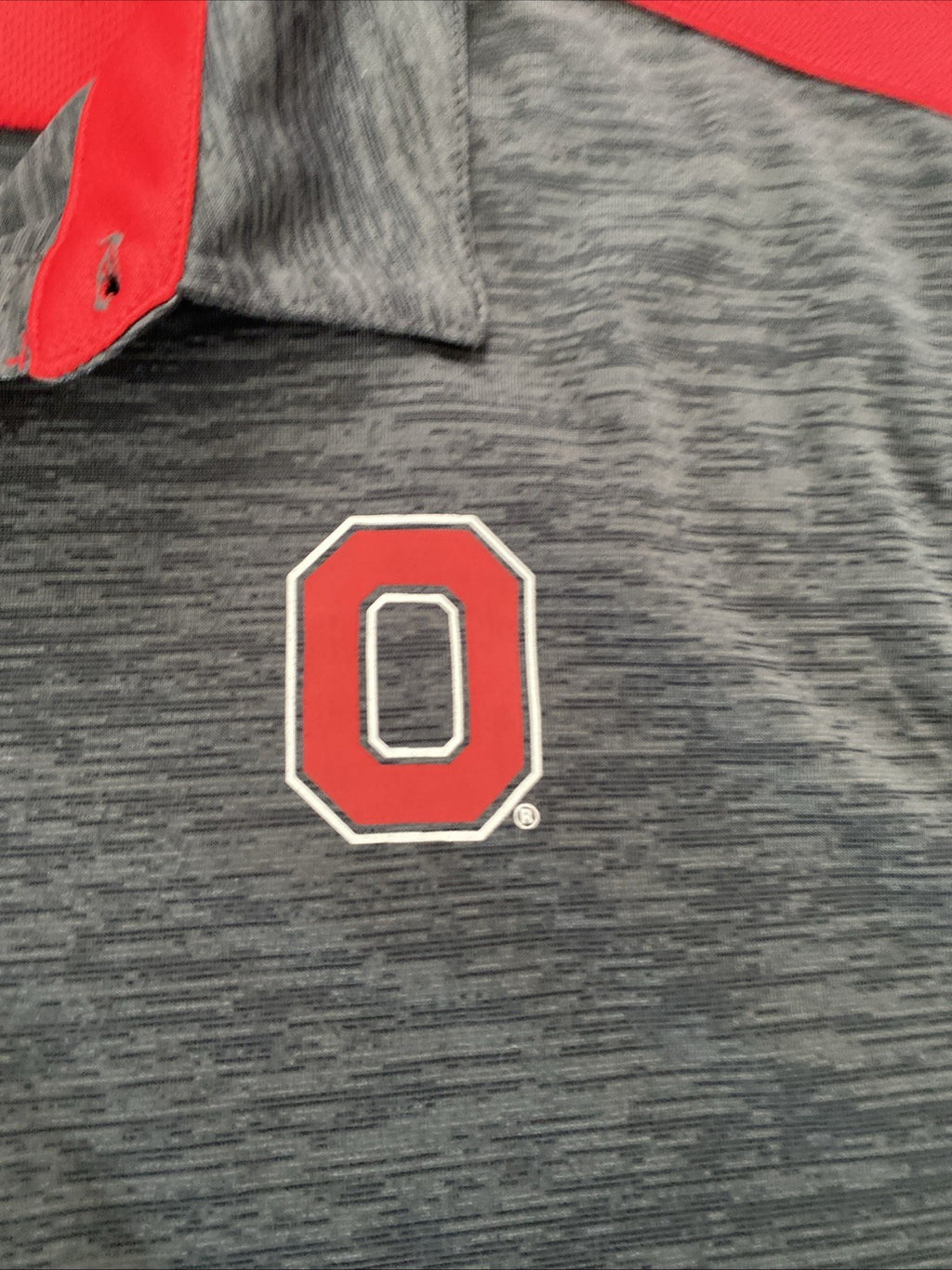 Varsity Ohio State Buckeyes Polo Shirt Mens Size 2XL Gray Short Sleeve Poly