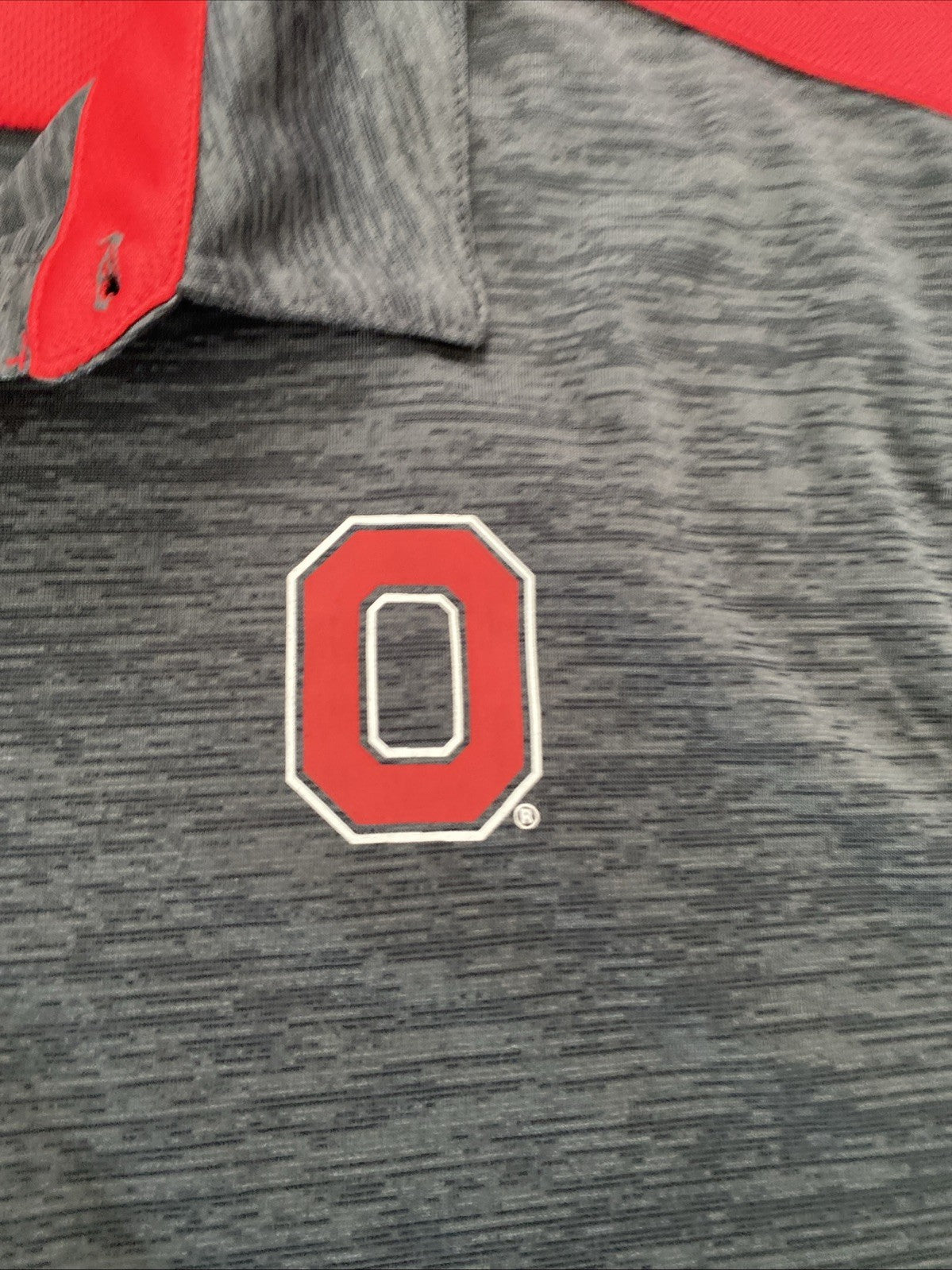 Varsity Ohio State Buckeyes Polo Shirt Mens Size 2XL Gray Short Sleeve Poly