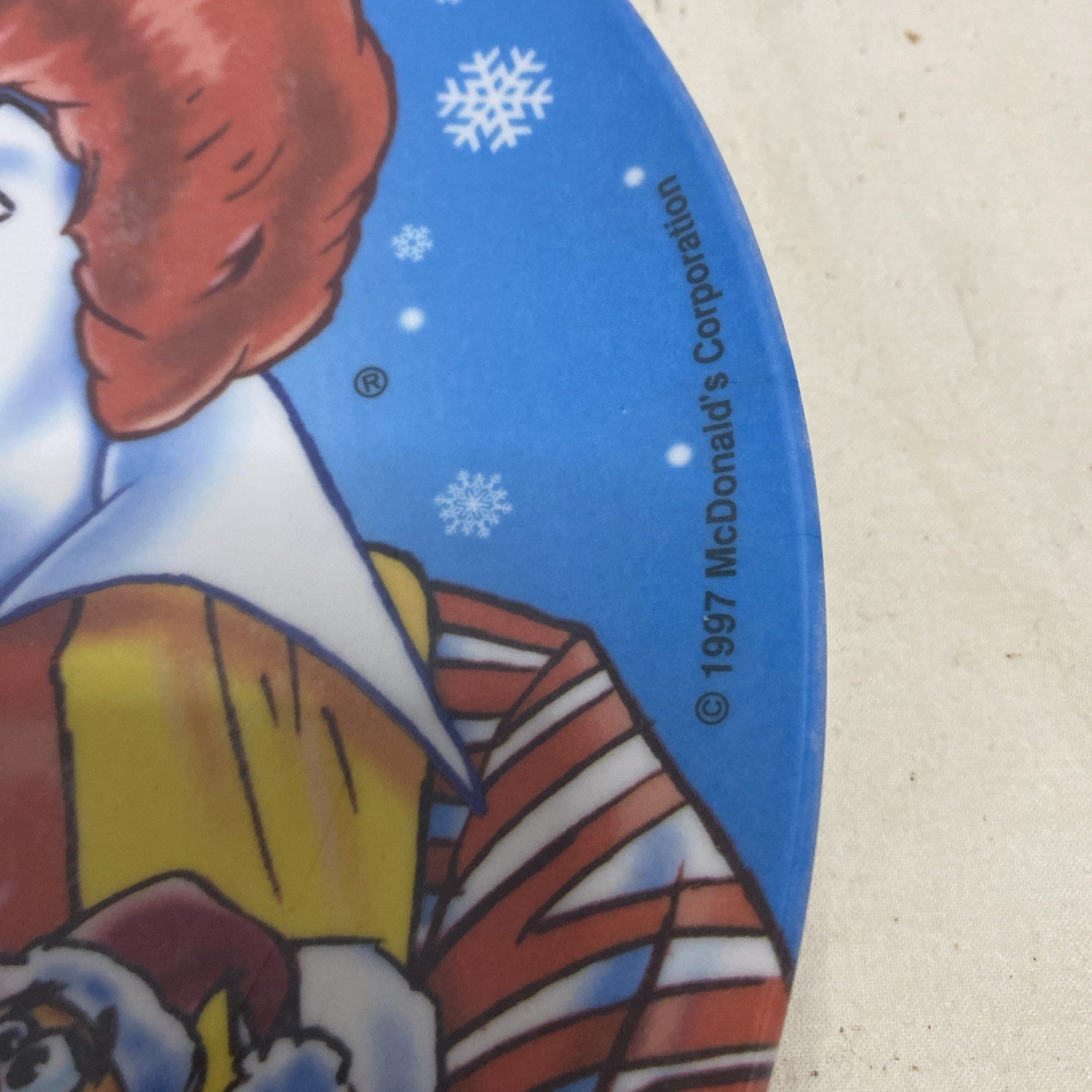 Vintage 1997 McDonalds Christmas Plate Ronald & Santa McNuggets