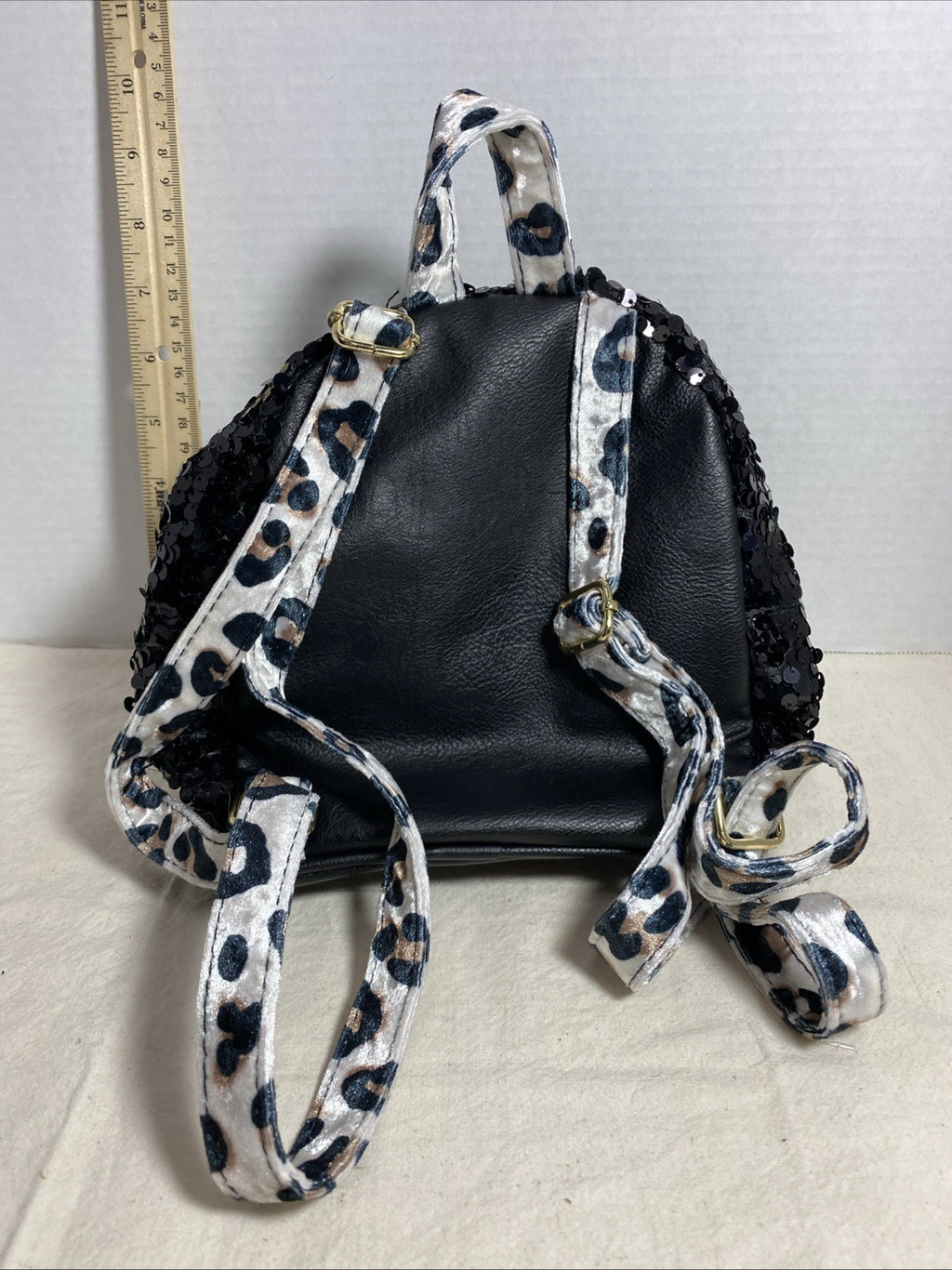 Fur Cat Face Purse Backpack Bag Satchel Girls Justice-Kitty Leopard Sequined