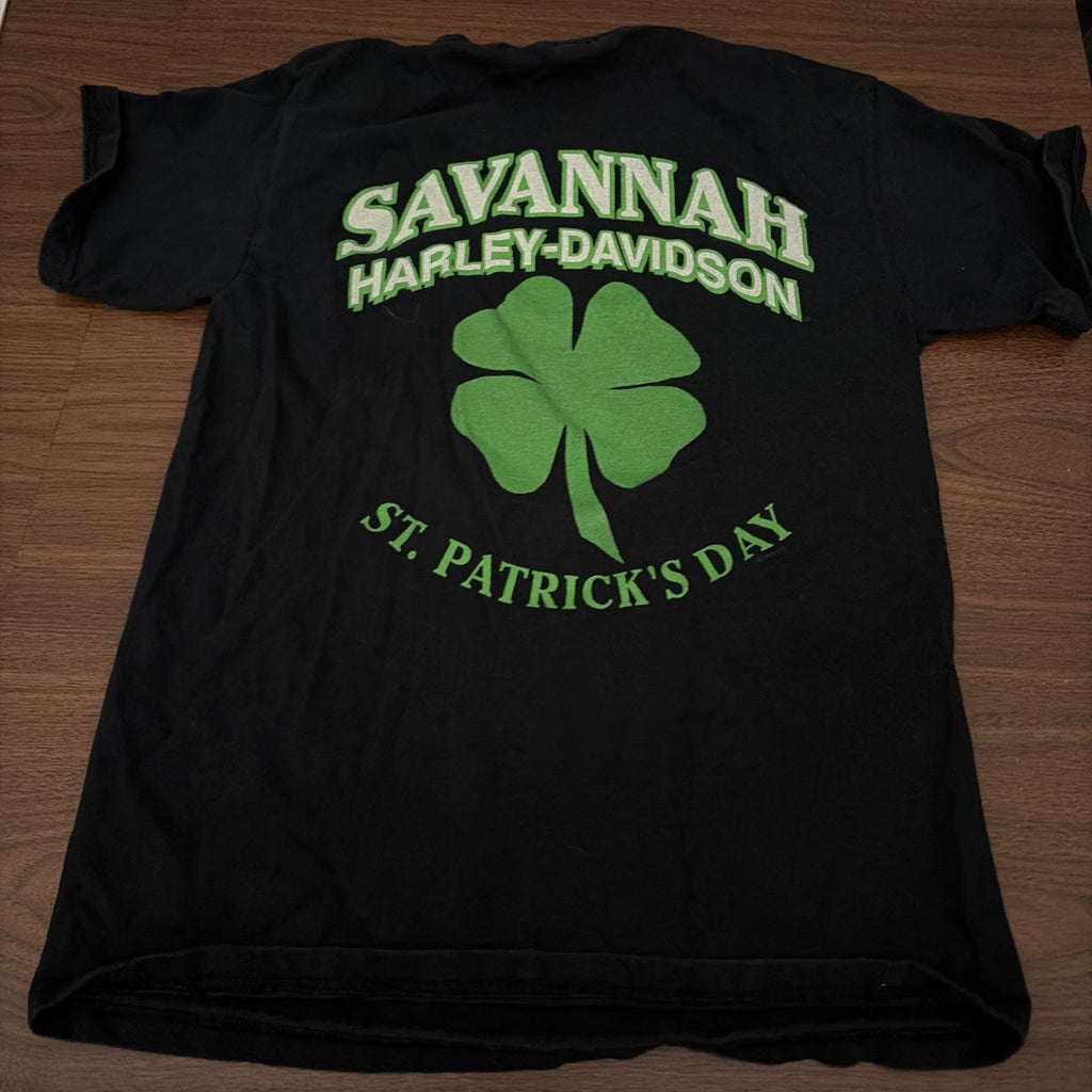 Savanna Harley-Davidson St. Patrick’s Day T-Shirt Black And Green Men’s Small
