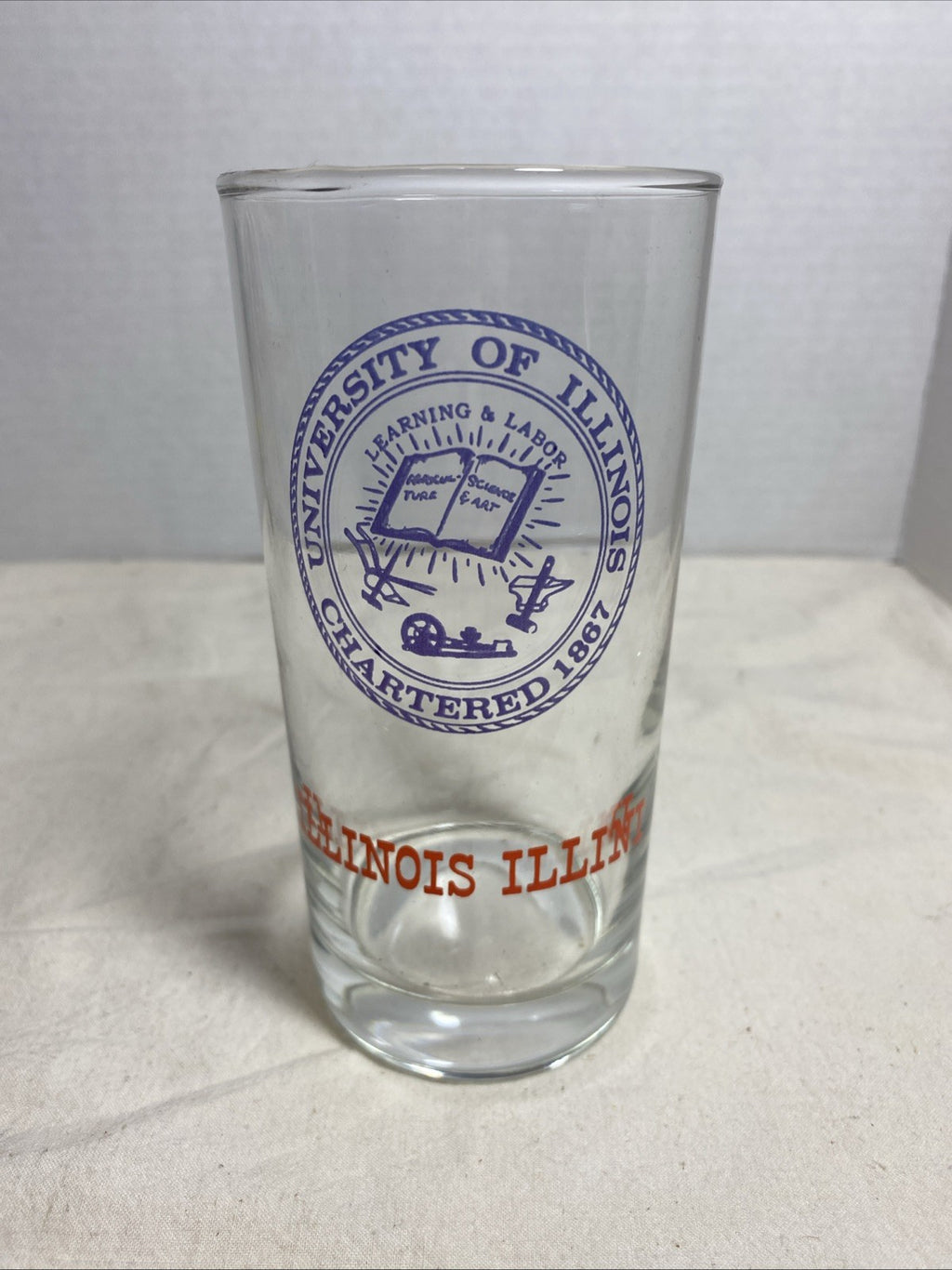 1960's Marathon Big 10 UNIVERSITY OF ILLINOIS "Illini" Drinking Tumbler (5.5" H)