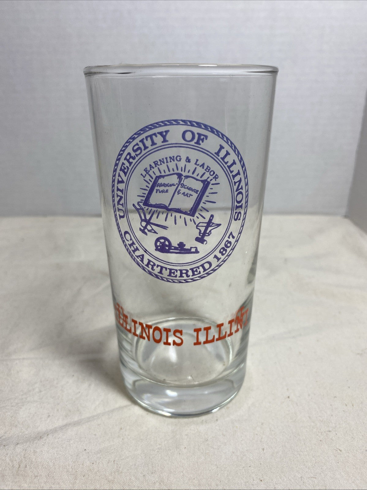1960's Marathon Big 10 UNIVERSITY OF ILLINOIS "Illini" Drinking Tumbler (5.5" H)