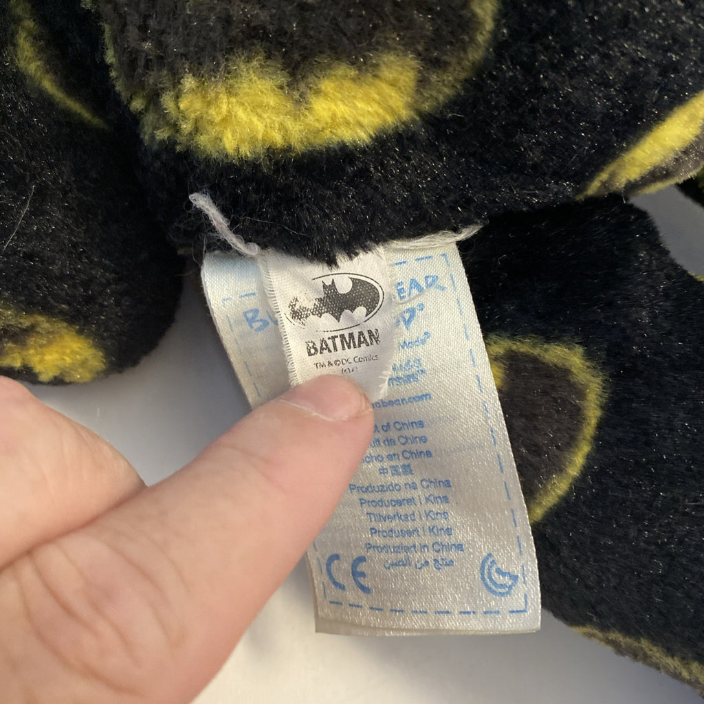 Batman Logo Build A Bear Black And Yellow Stuffed Animal Plush Bear 16" 2014
