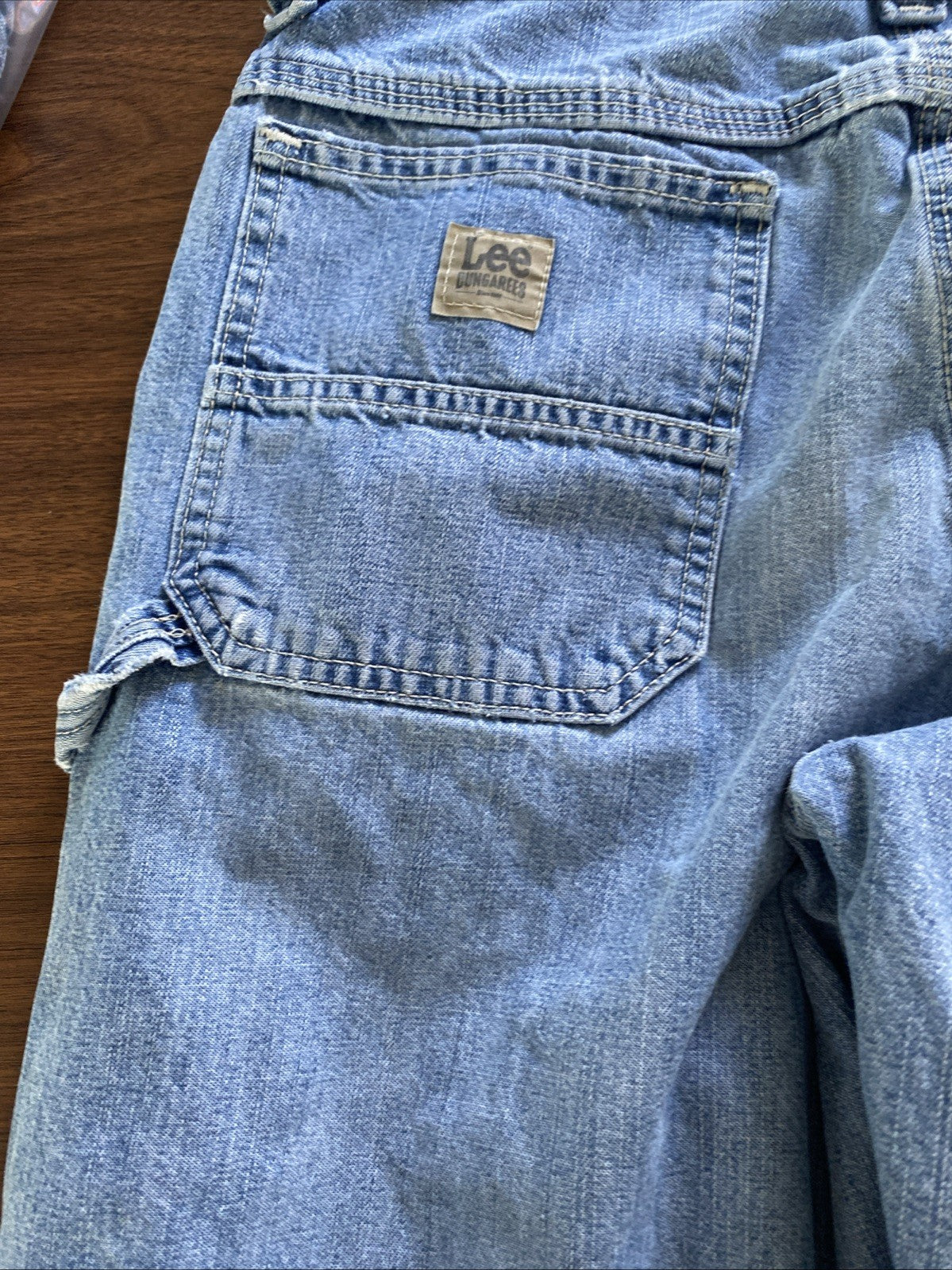 Lee Dungarees Carpenter Jeans Mens 33x32 Blue Denim Workwear Utility Distressed