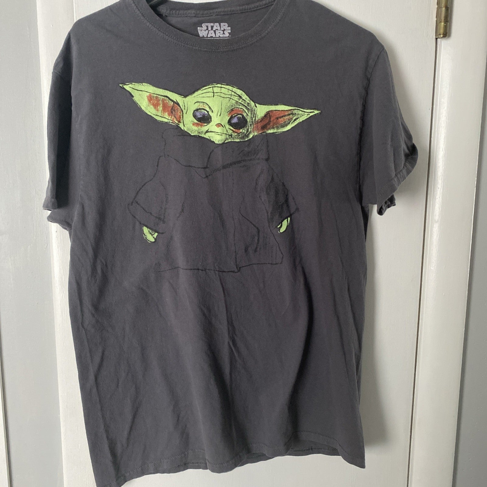 100% Cotton Star Wars Baby Yoda Dark Gray T Shirt Mens M