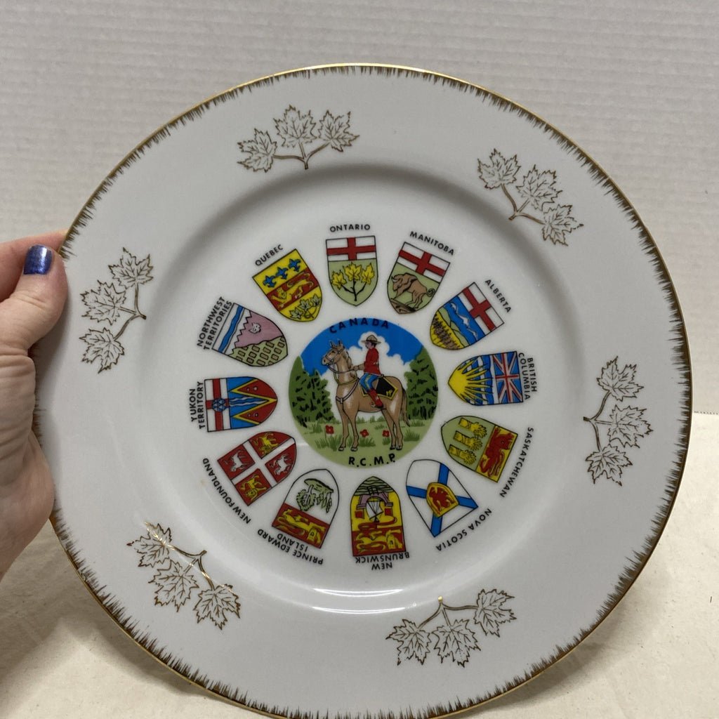Vintage RCMP hand painted plate Souvenir of Canada Beautiful
