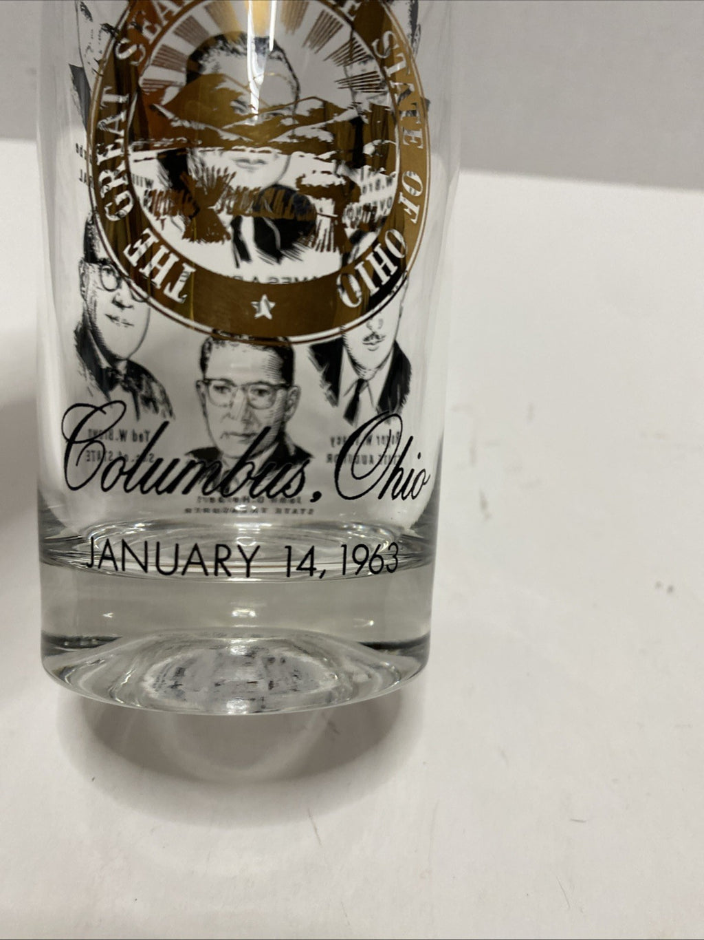 Vintage Republican Inaugural Luncheon Glass 1963 James Rhodes Governor