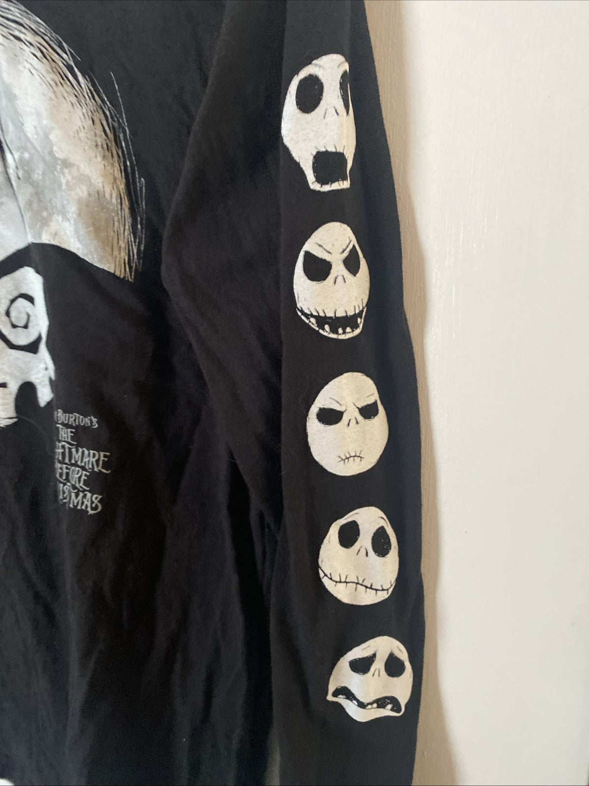 Disney Boys Black Nightmare Before Christmas Long Sleeve t-Shirt xL 14/16