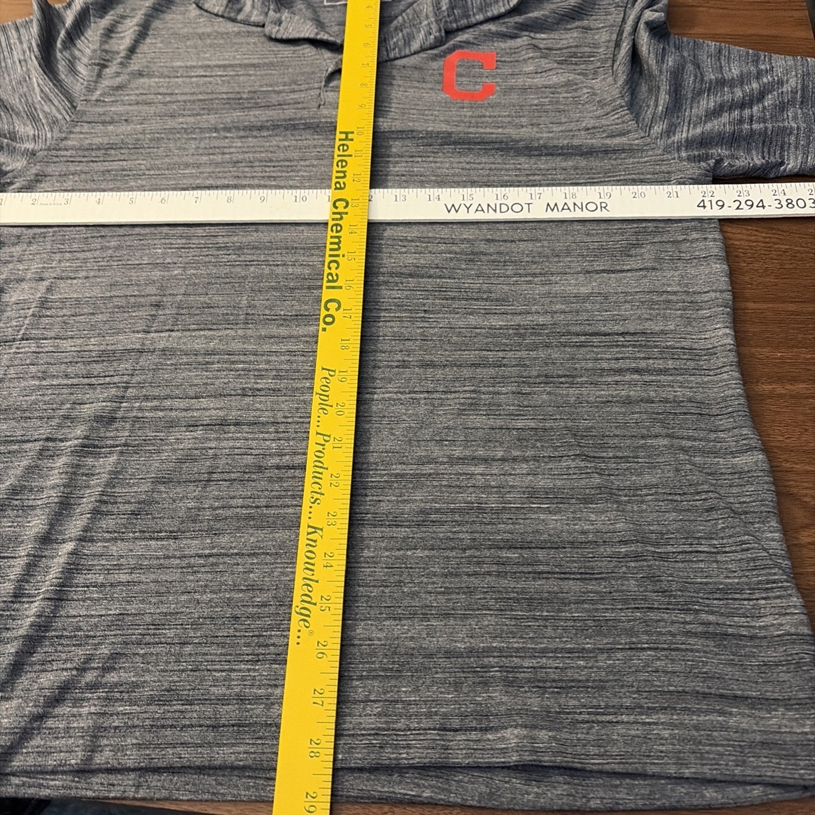 Cleveland Guardians Shirt Mens XL Gray White Stripe MLB Baseball Polo True Fan