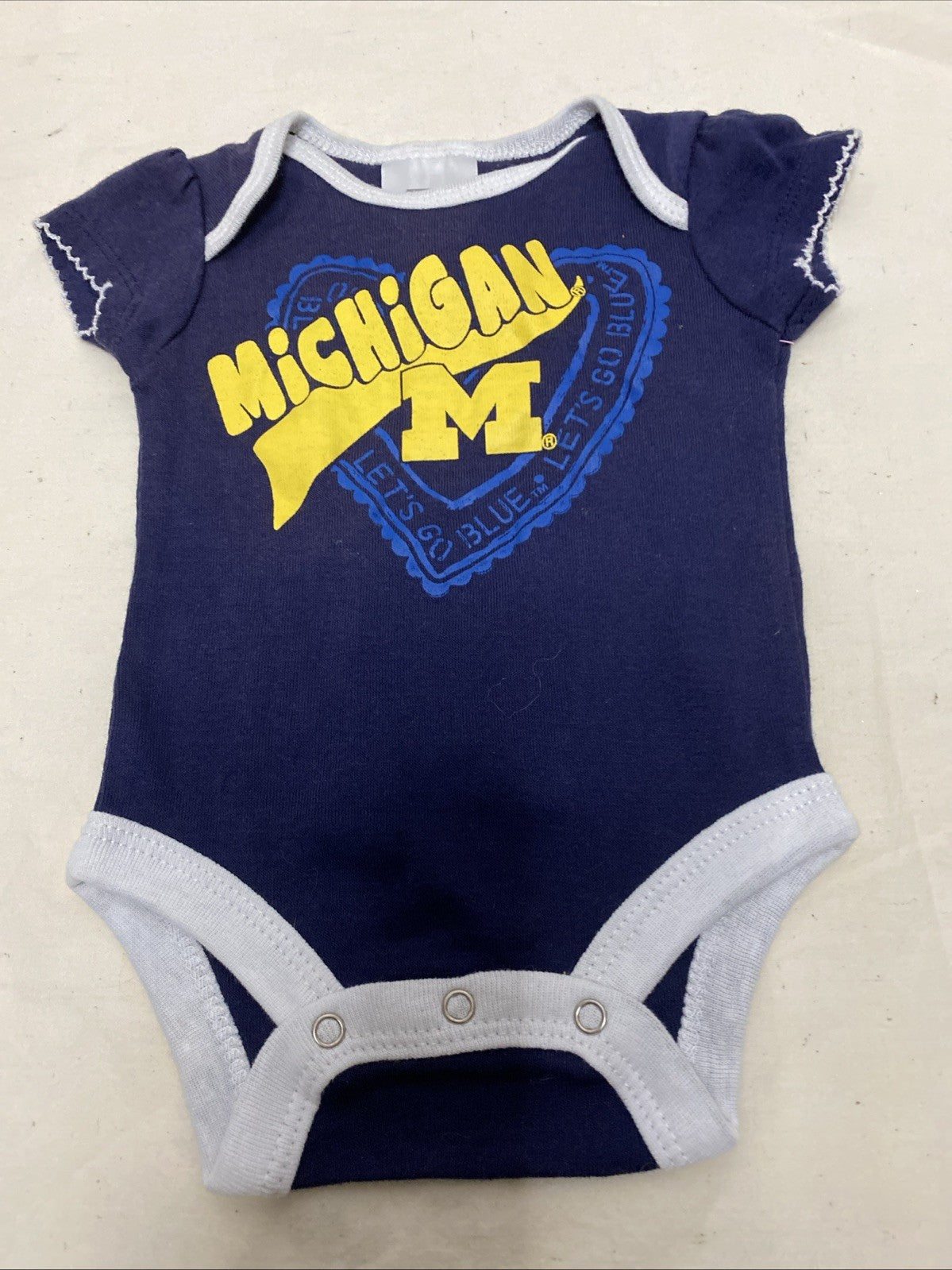 Russell 1 piece outfit Michigan - Let’s Go Blue Short Sleeves 0-3 Months