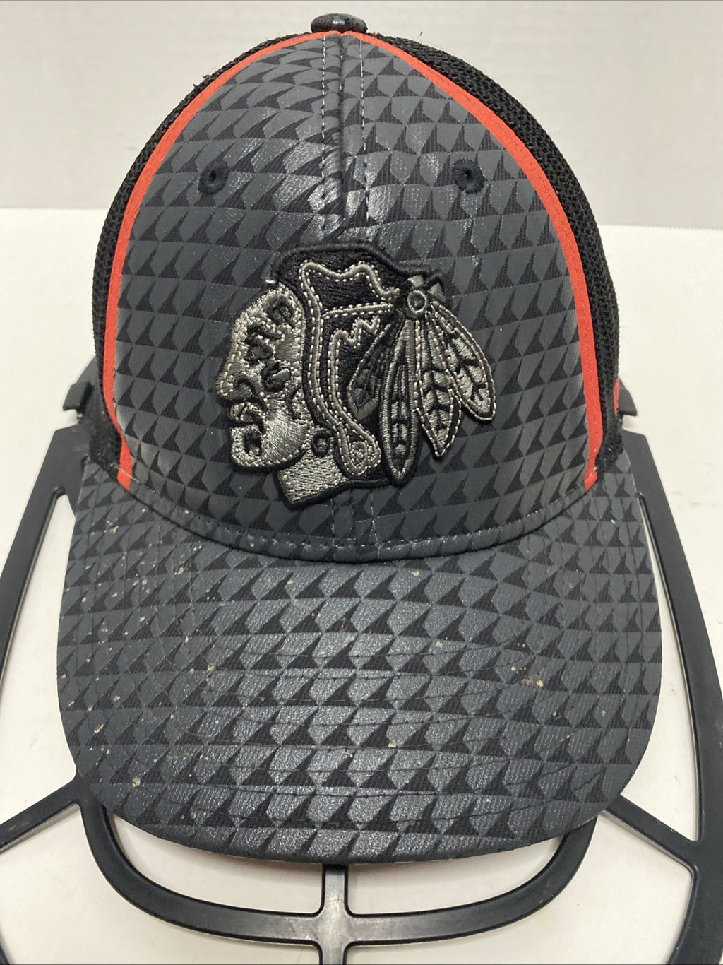 NHL Chicago Blackhawks Center Ice Reebok Black Snap back Mesh Adult Cap