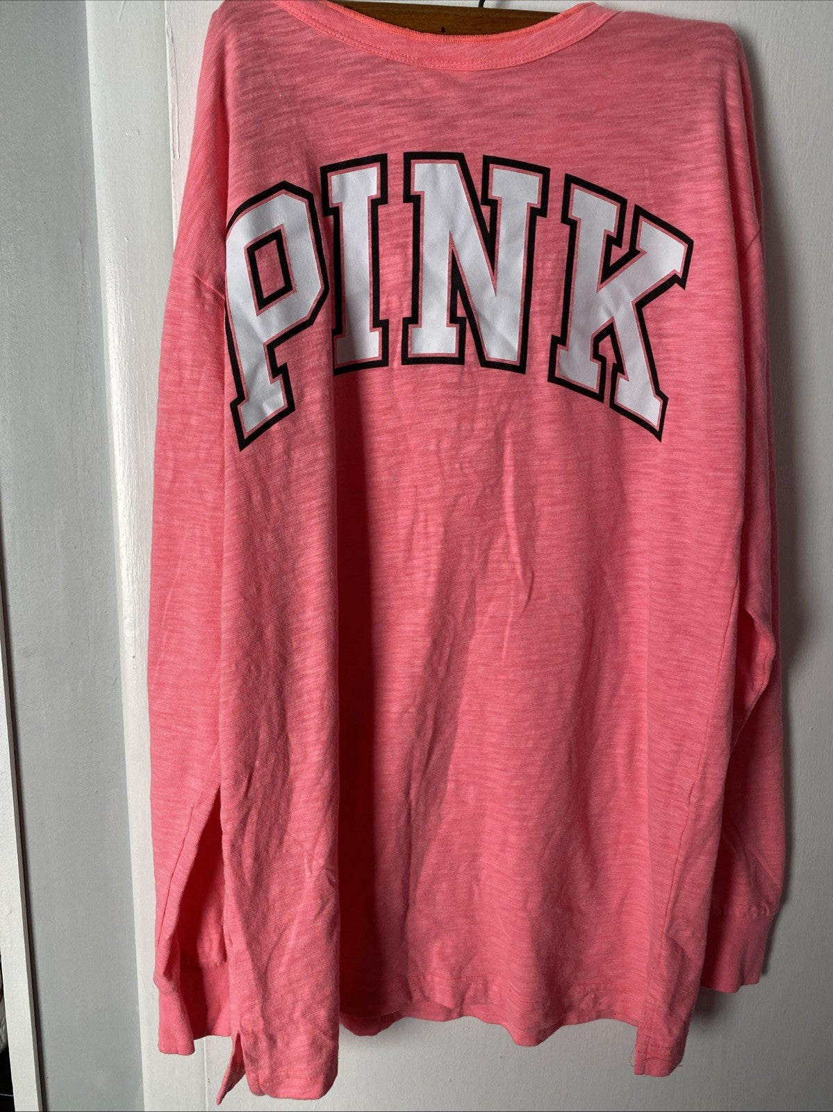 Victorias Secret PINK Long Sleeve Campus Henley Women’s Size X-small Pink