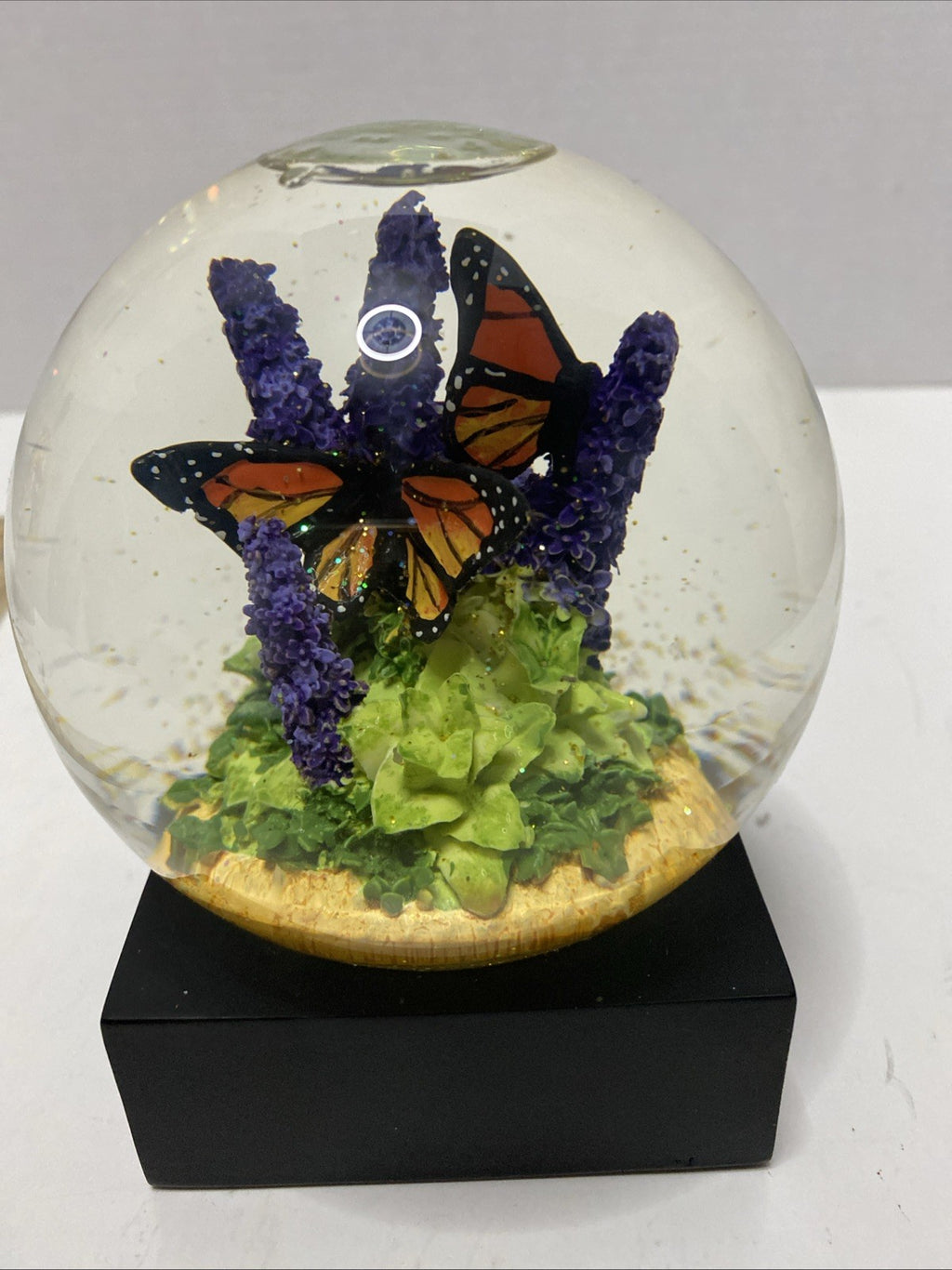 Monarch Butterfly Water Glitter Globe VTG 2014