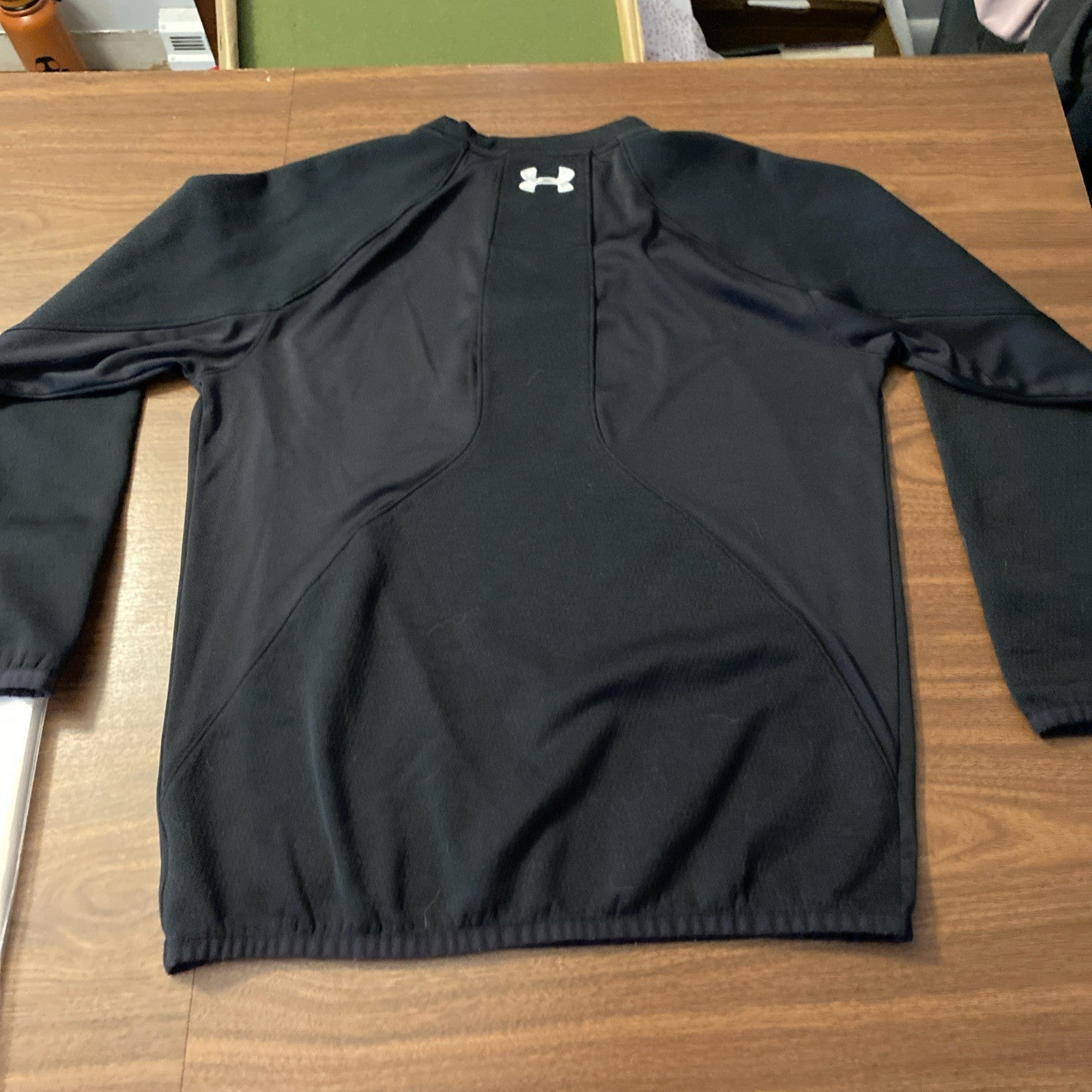 Under Armour Heatgear Kids Long Sleeve Mock Neck Baseball Shirt Black Med YLG