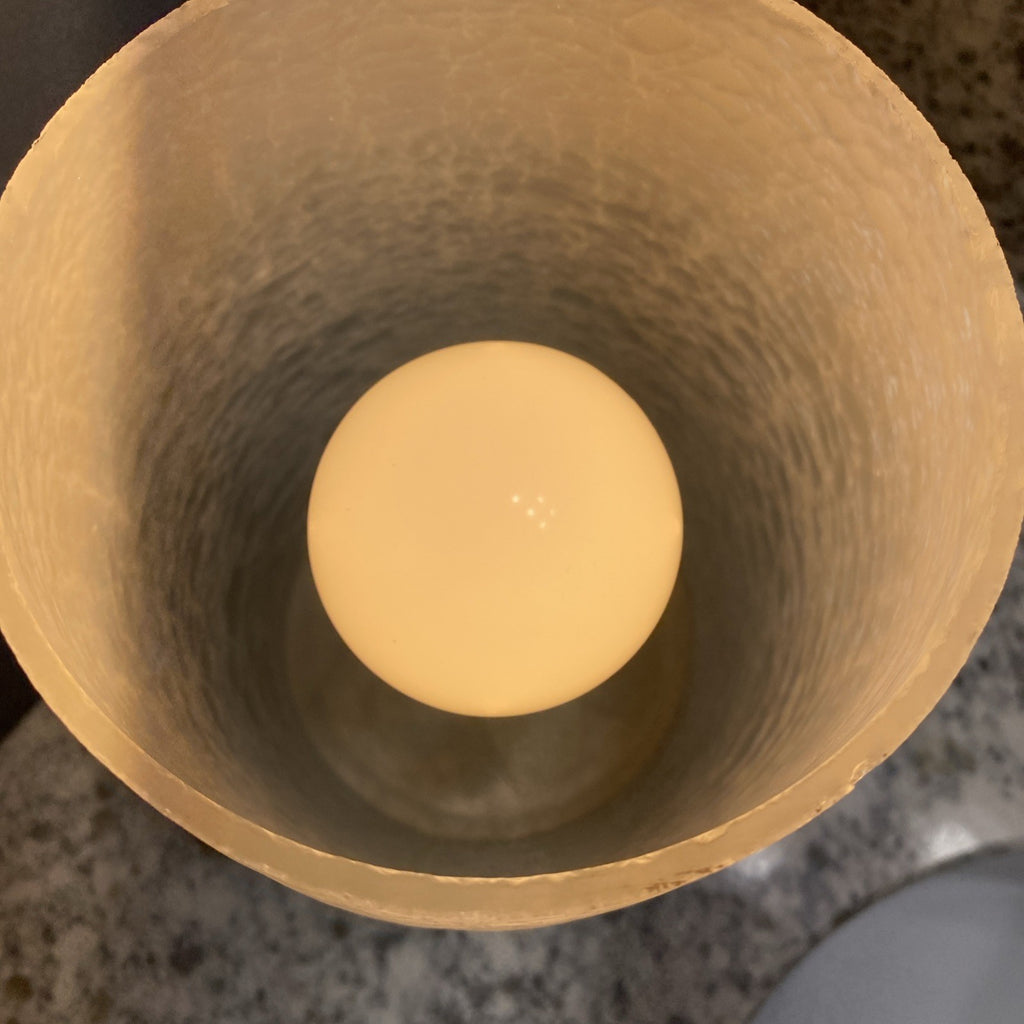 Hampton Bay 8.5 Inch Brushed Nickel Accent Lamp w Frosted Crackled Glass Shade