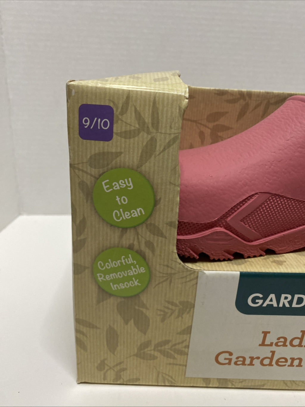 Gardenline Garden Clogs Womens 9/10 Rubber Slip On Removable Pink Color-New