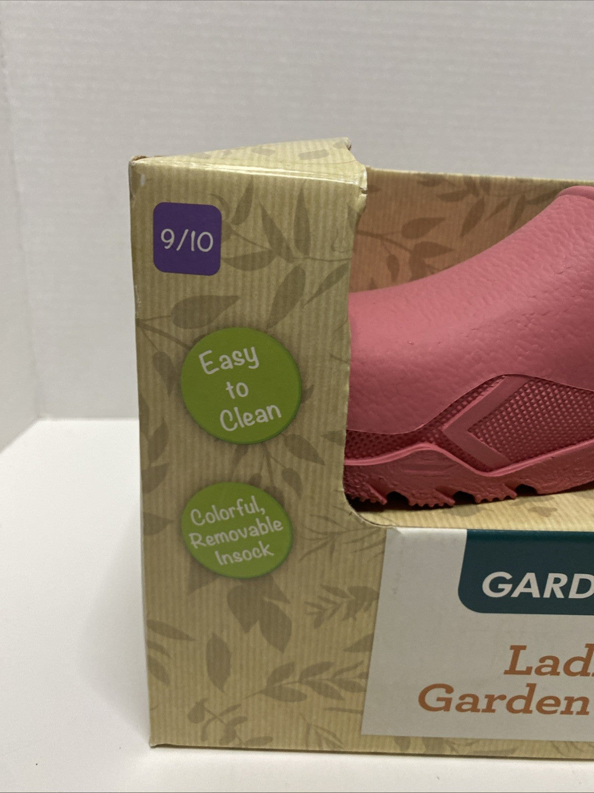 Gardenline Garden Clogs Womens 9/10 Rubber Slip On Removable Pink Color-New