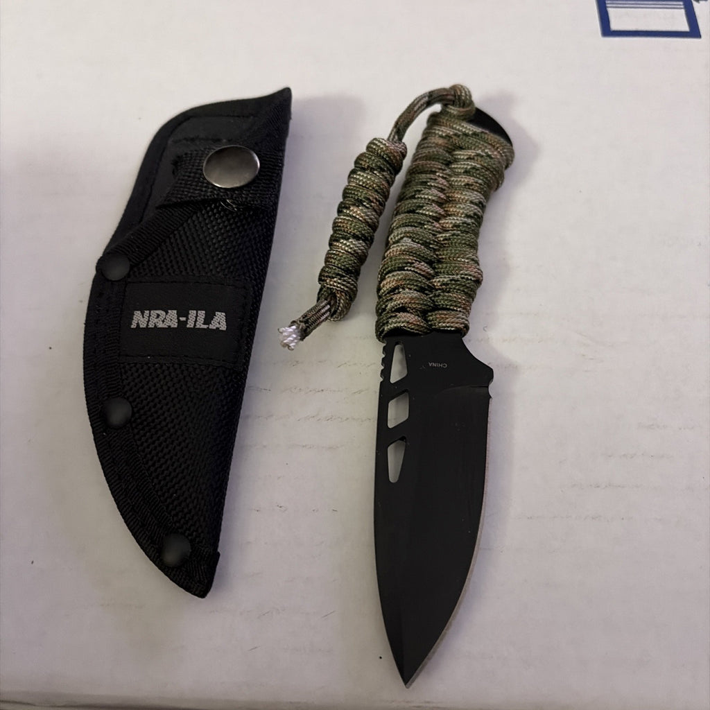 NRA-ILA Stone River Paracord Handle Fixed Blade Tactical Knife with Sheath