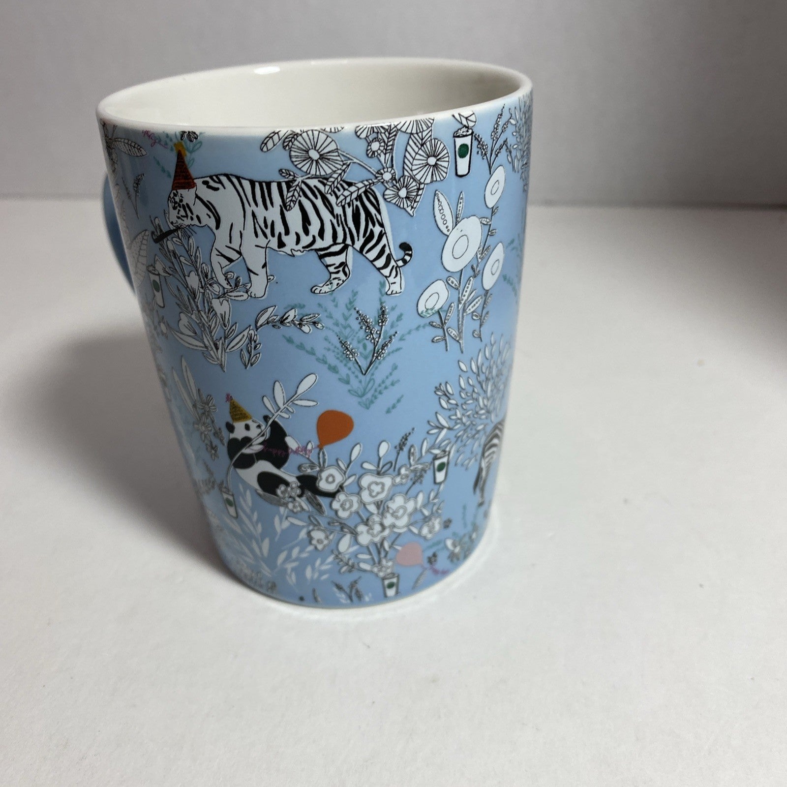 Starbucks 2020 Birthday Party Animals Ceramic Coffee Mug 10 oz Tiger Zebra Panda