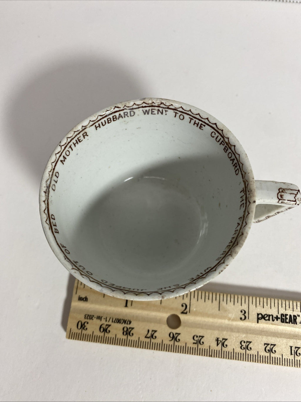 Staffordshire Whitaker And Co Transferware Nursery Rhyme Cup Old Mother Hubbard