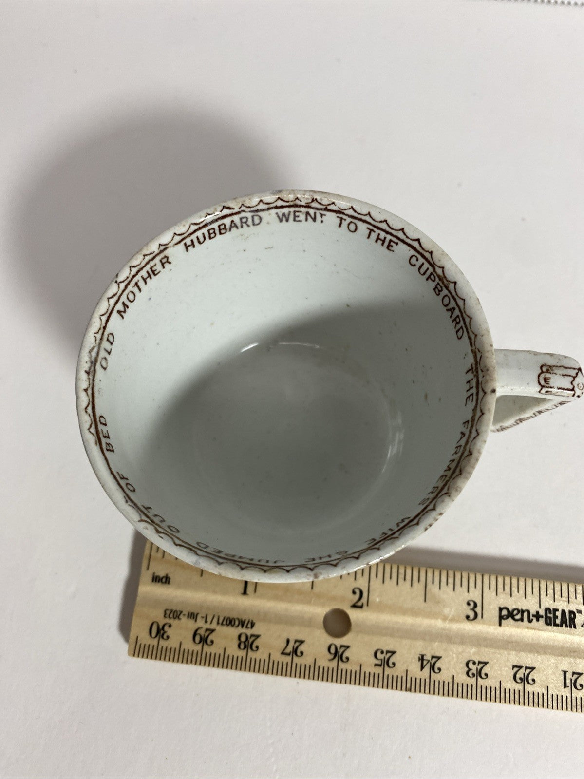 Staffordshire Whitaker And Co Transferware Nursery Rhyme Cup Old Mother Hubbard